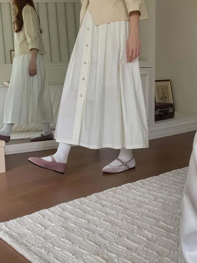 [ Pre-order ] Velvet Mary Jane Flat Shoes