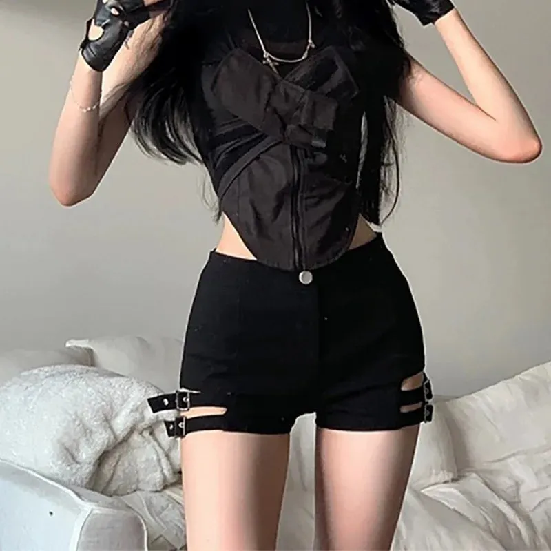 2024 Sexy Black High Waisted Shorts