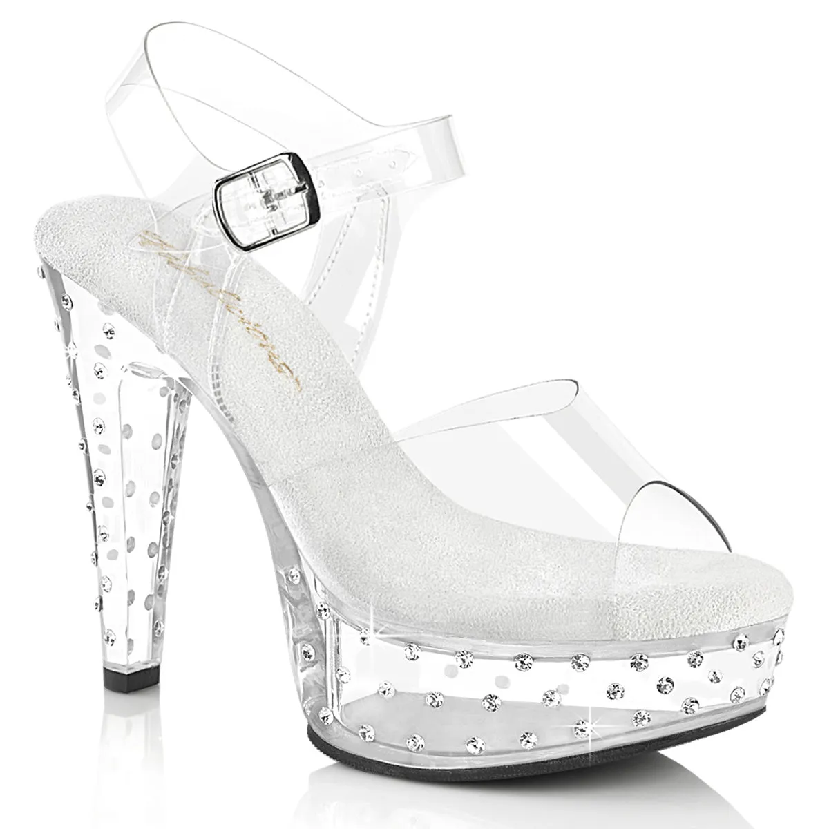 5" Heel 1 3/4" Platform Rhinestone Sandal (MARTINI-508SDT)