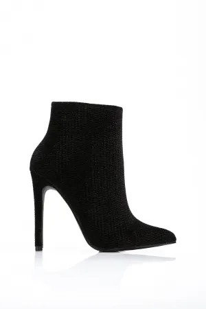 A Velvet Shock Heel - Black
