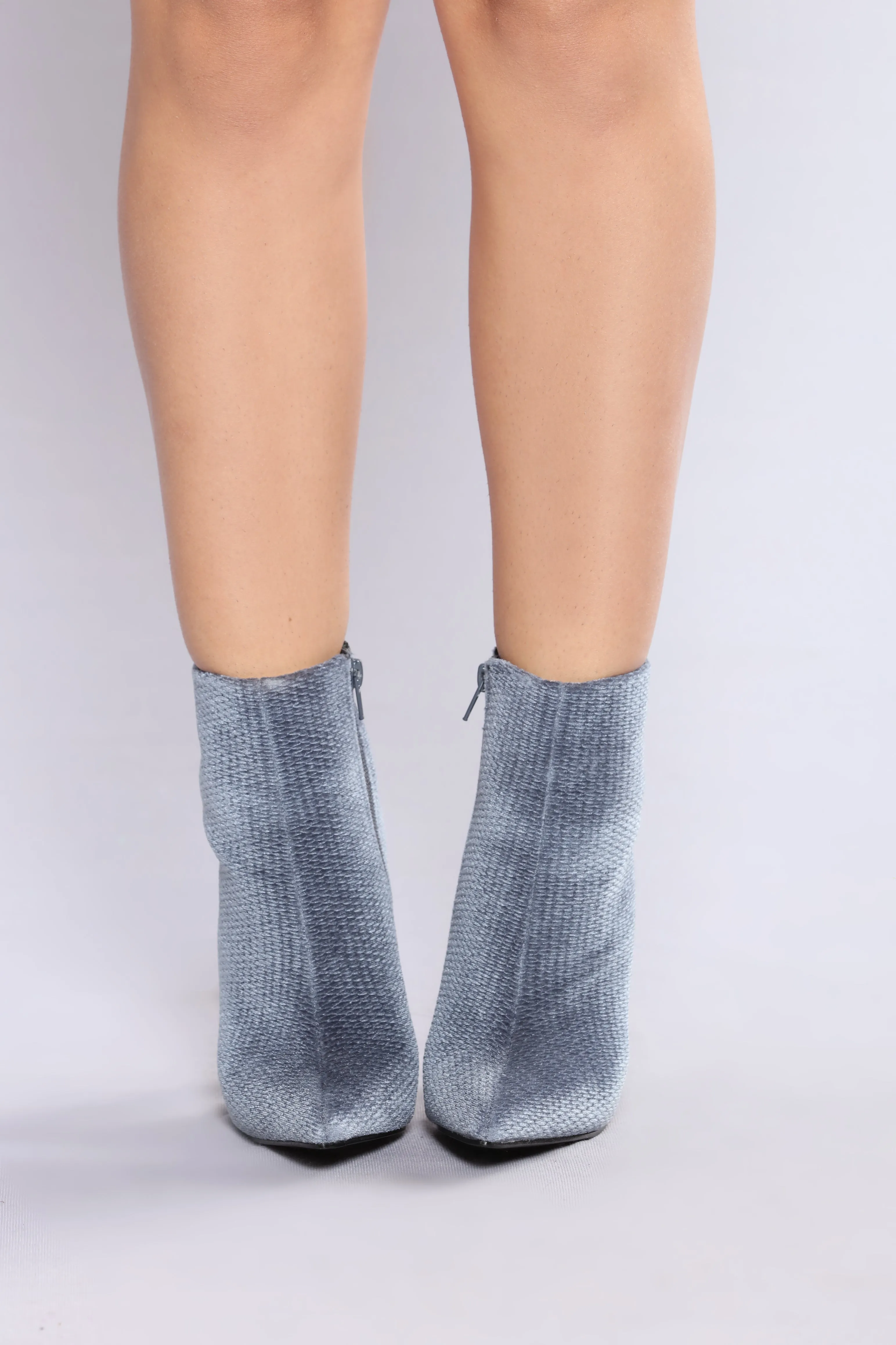 A Velvet Shock Heel - Blue