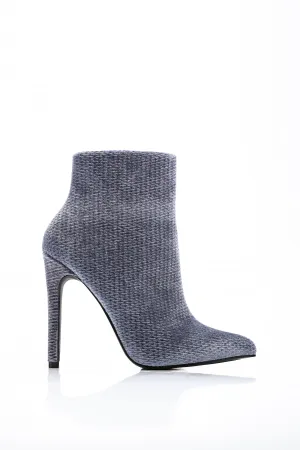 A Velvet Shock Heel - Blue