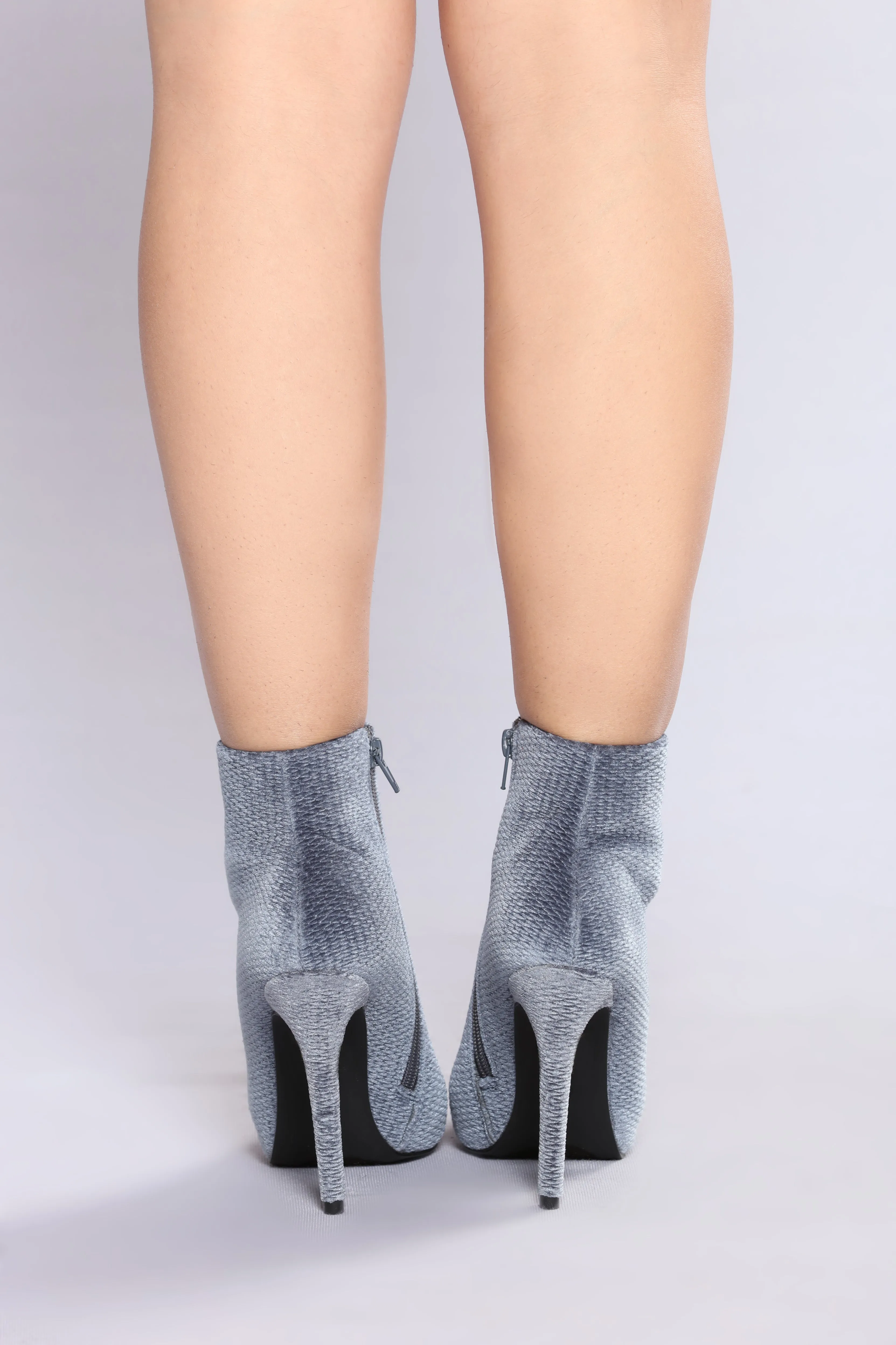 A Velvet Shock Heel - Blue