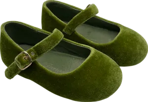 Age of Innocence Green Eva Velvet Ballerina Shoes UK 7 EU 24 👼