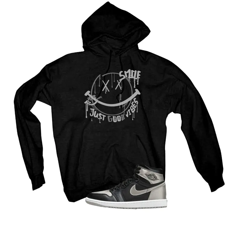 Air Jordan 1 High OG WMNS Satin Shadow Black T-Shirt (Smile)| illcurrency