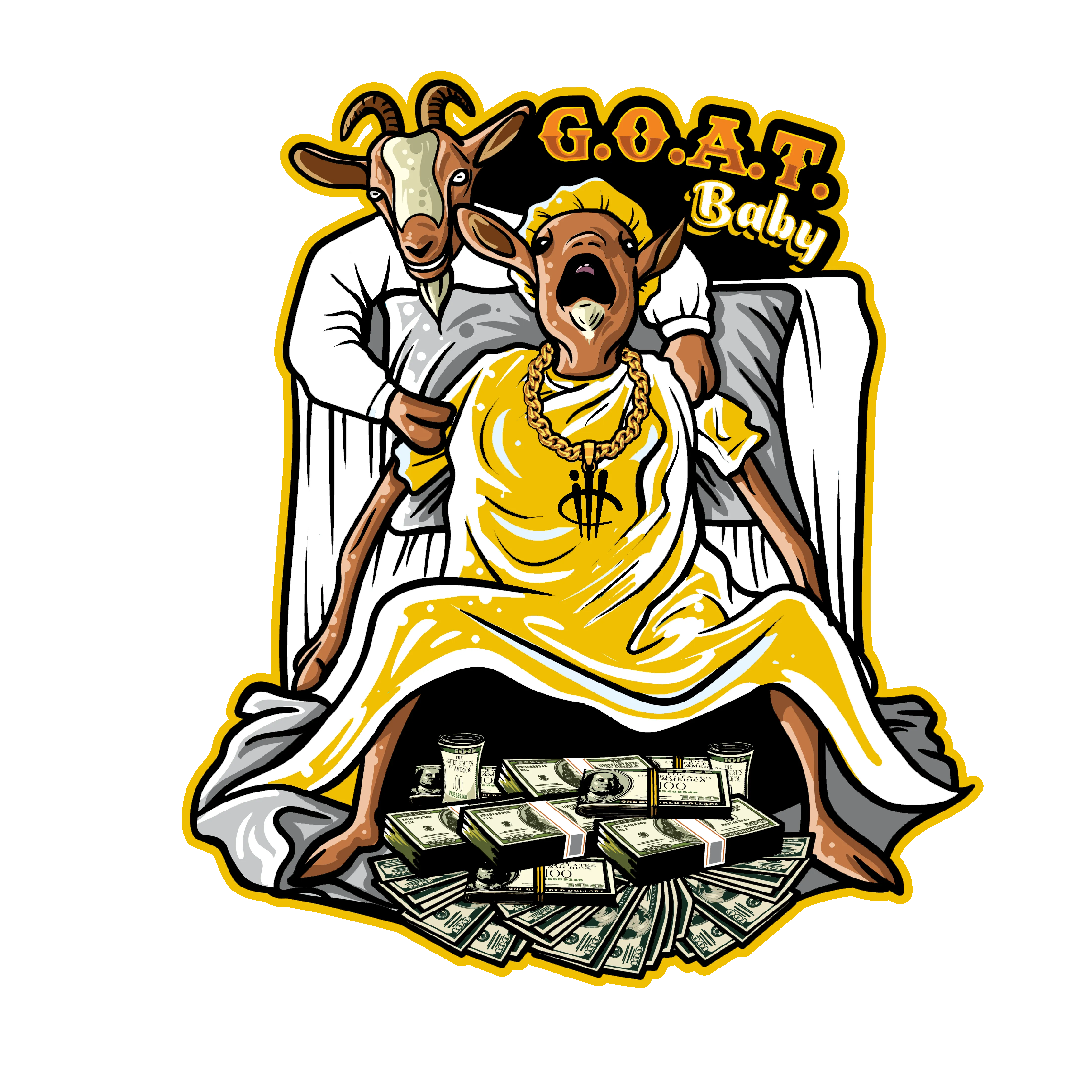 Air Jordan 1 High OG “Yellow Ochre” | illcurrency Black T-Shirt (Goat baby)