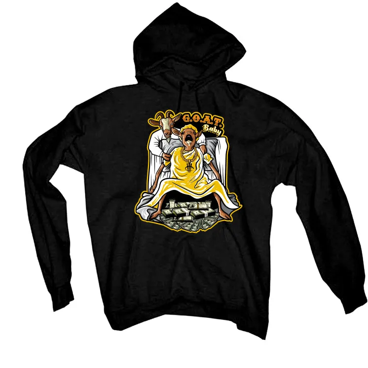 Air Jordan 1 High OG “Yellow Ochre” | illcurrency Black T-Shirt (Goat baby)