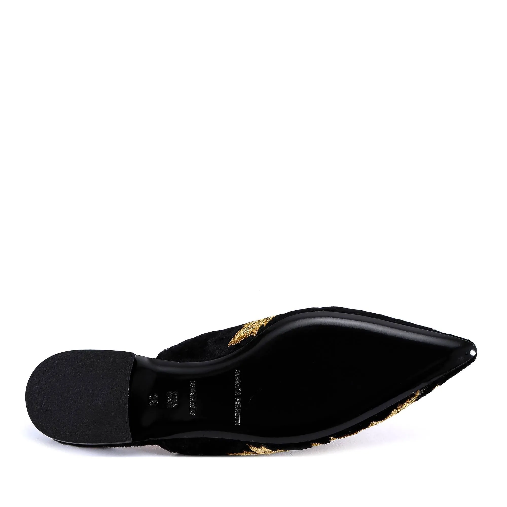 Alberta Ferretti Embroidered Pointed Ballerina Slippers
