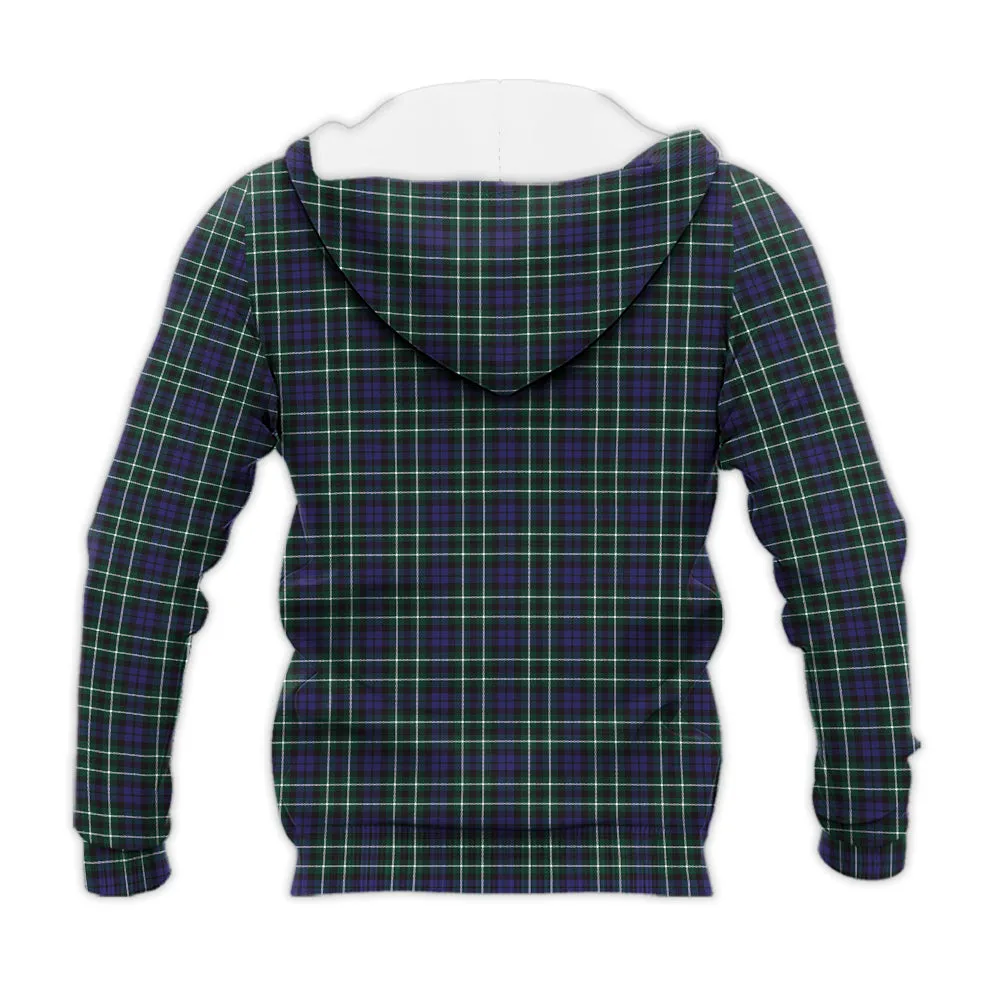 Allardice Tartan Knitted Hoodie with Family Crest