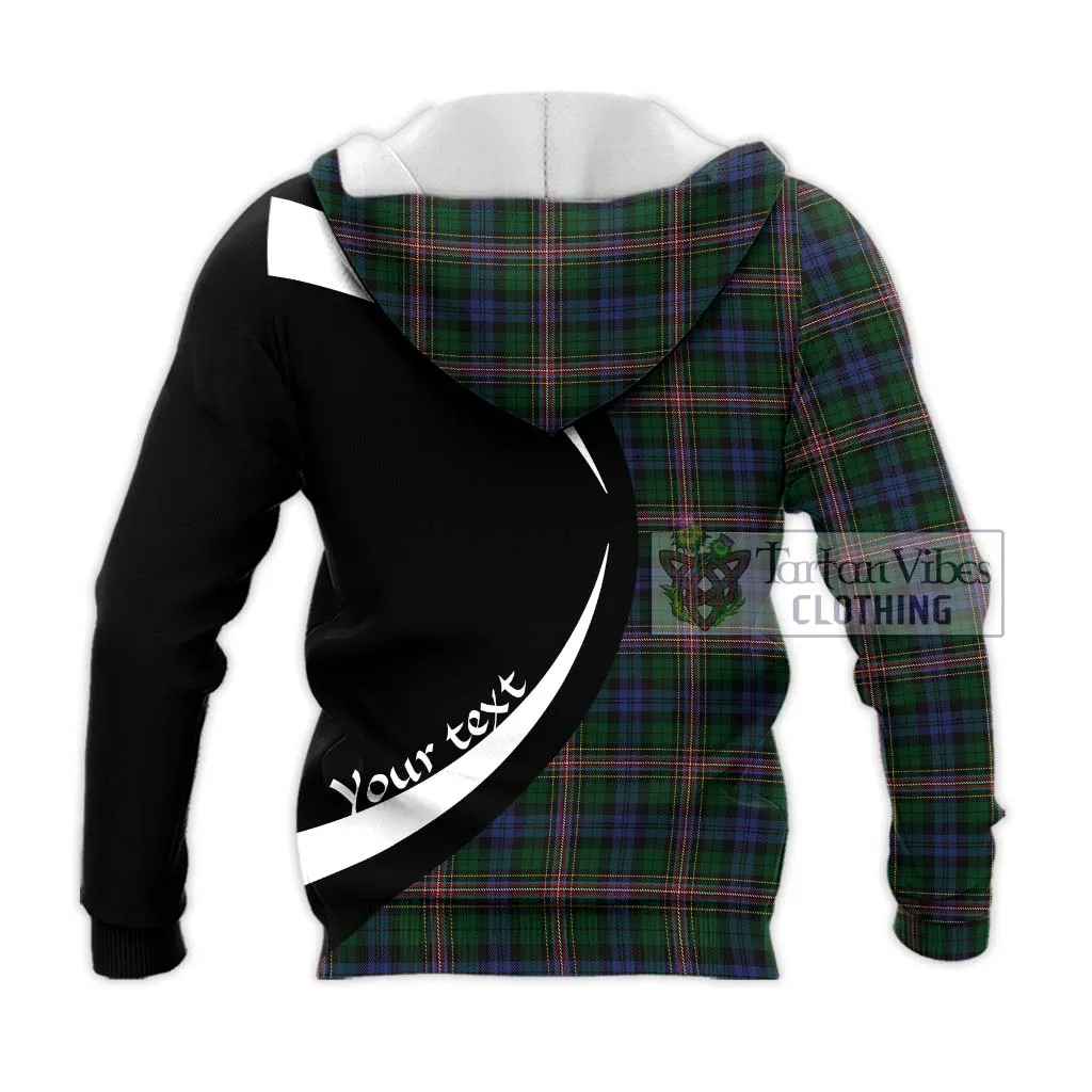 Allison Tartan Knitted Hoodie with Family Crest Circle Style