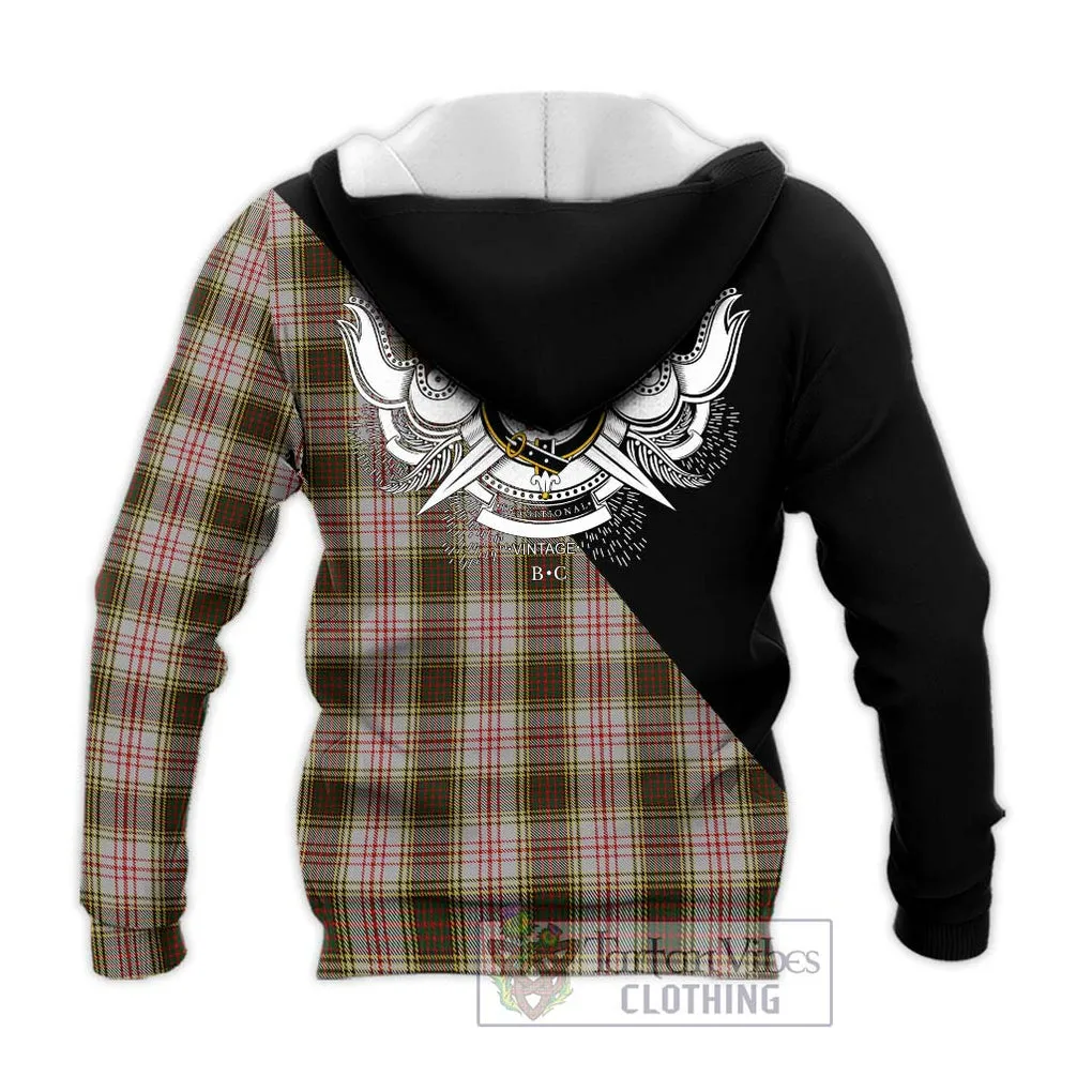 Anderson Dress Tartan Knitted Hoodie with Family Crest and Military Logo Style