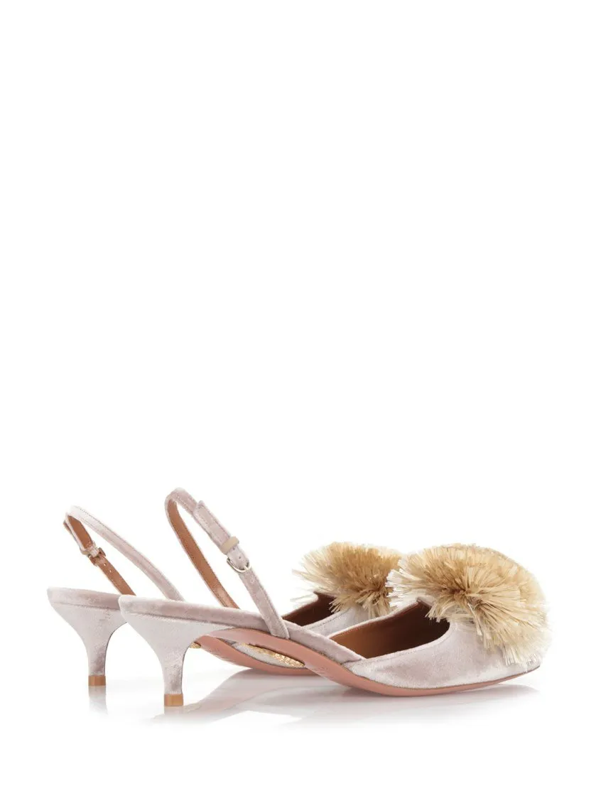 Aquazzura 'Powder Puff' Velvet Slingback Pumps
