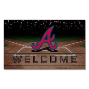 Atlanta Braves Rubber Door Mat - 18in. x 30in.