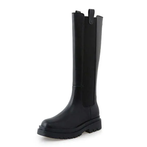 Autumn And Winter Stretch Boots Elastic Band But Knee Boots