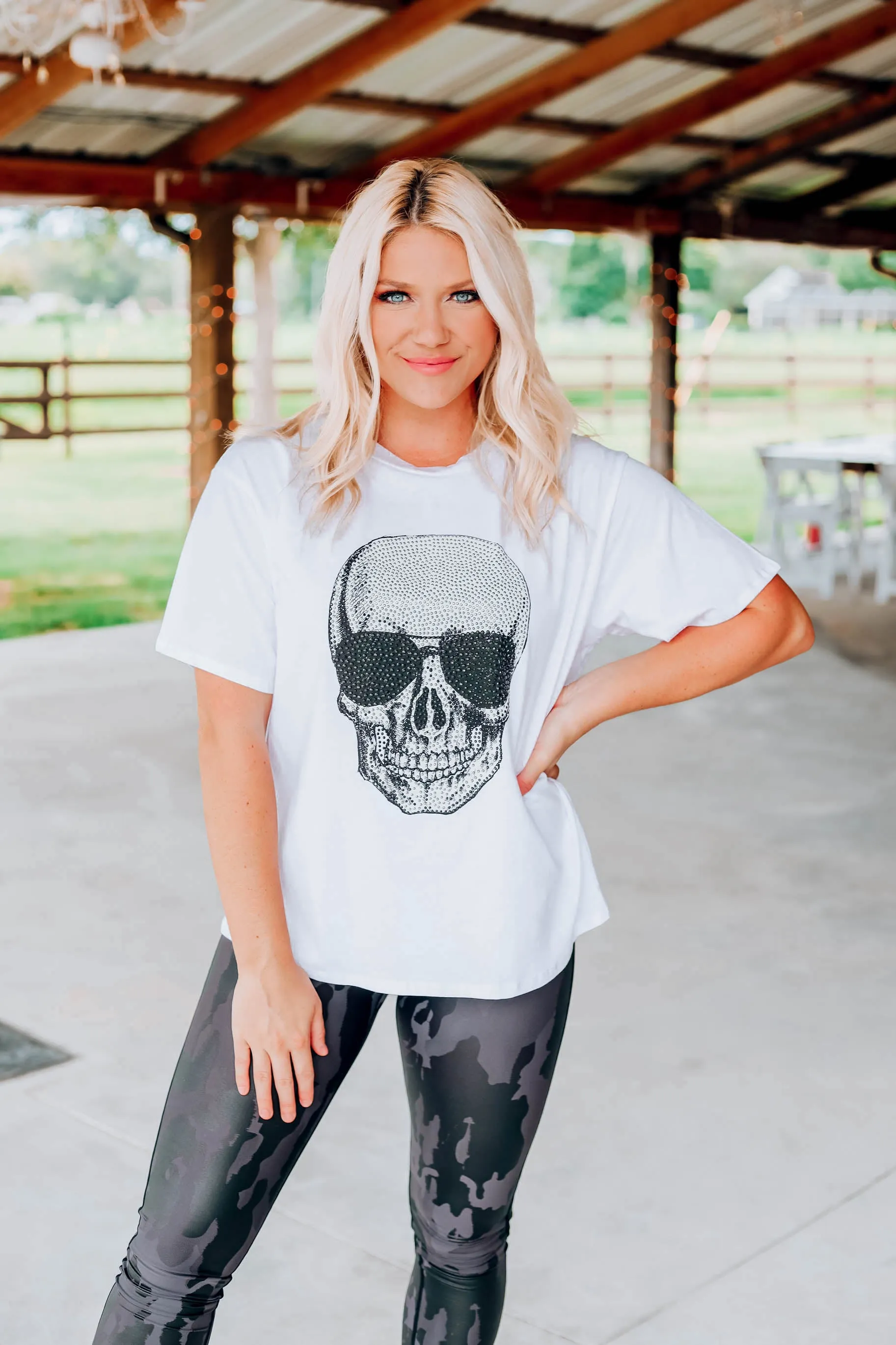 Aviator Studded Skull Top