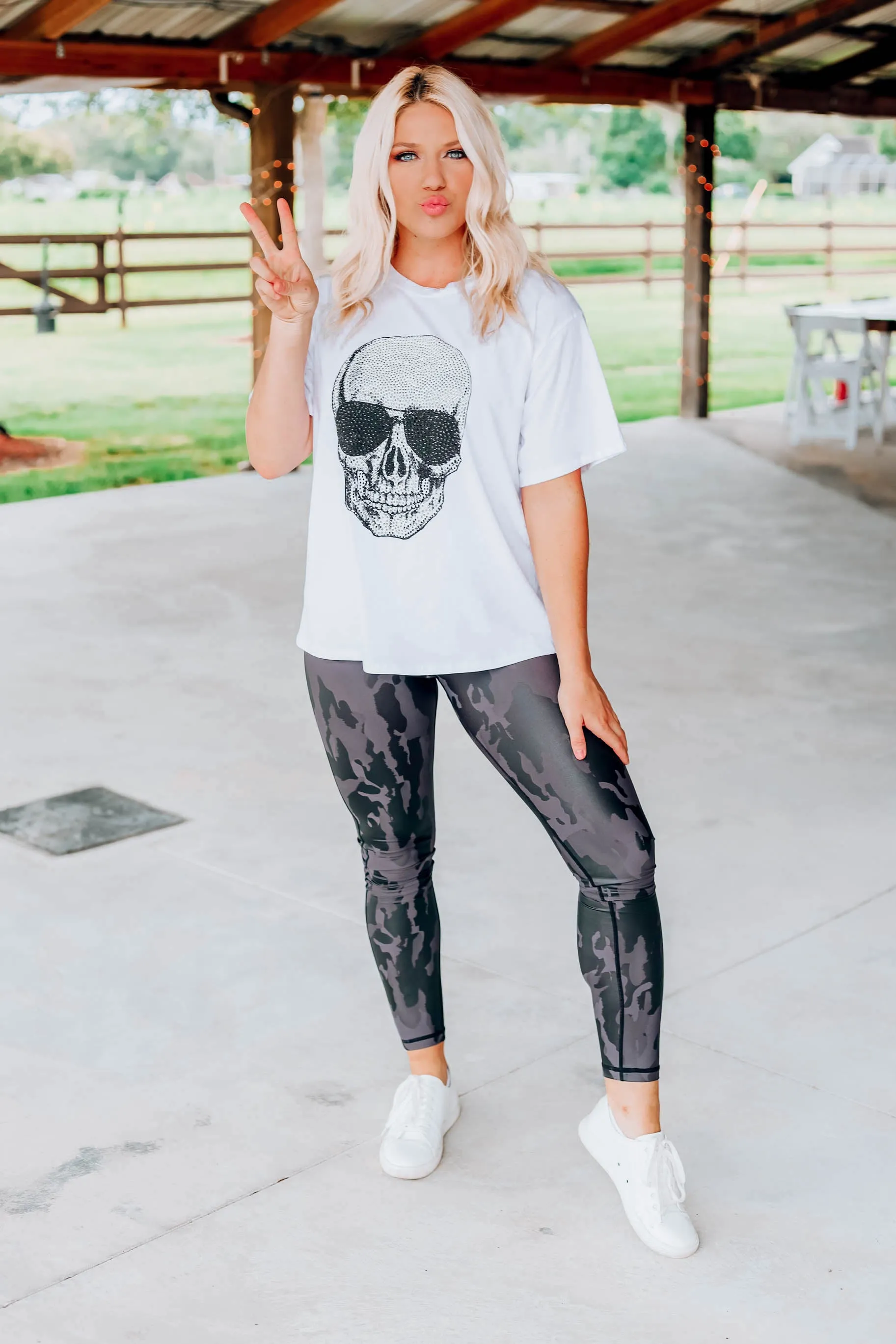 Aviator Studded Skull Top