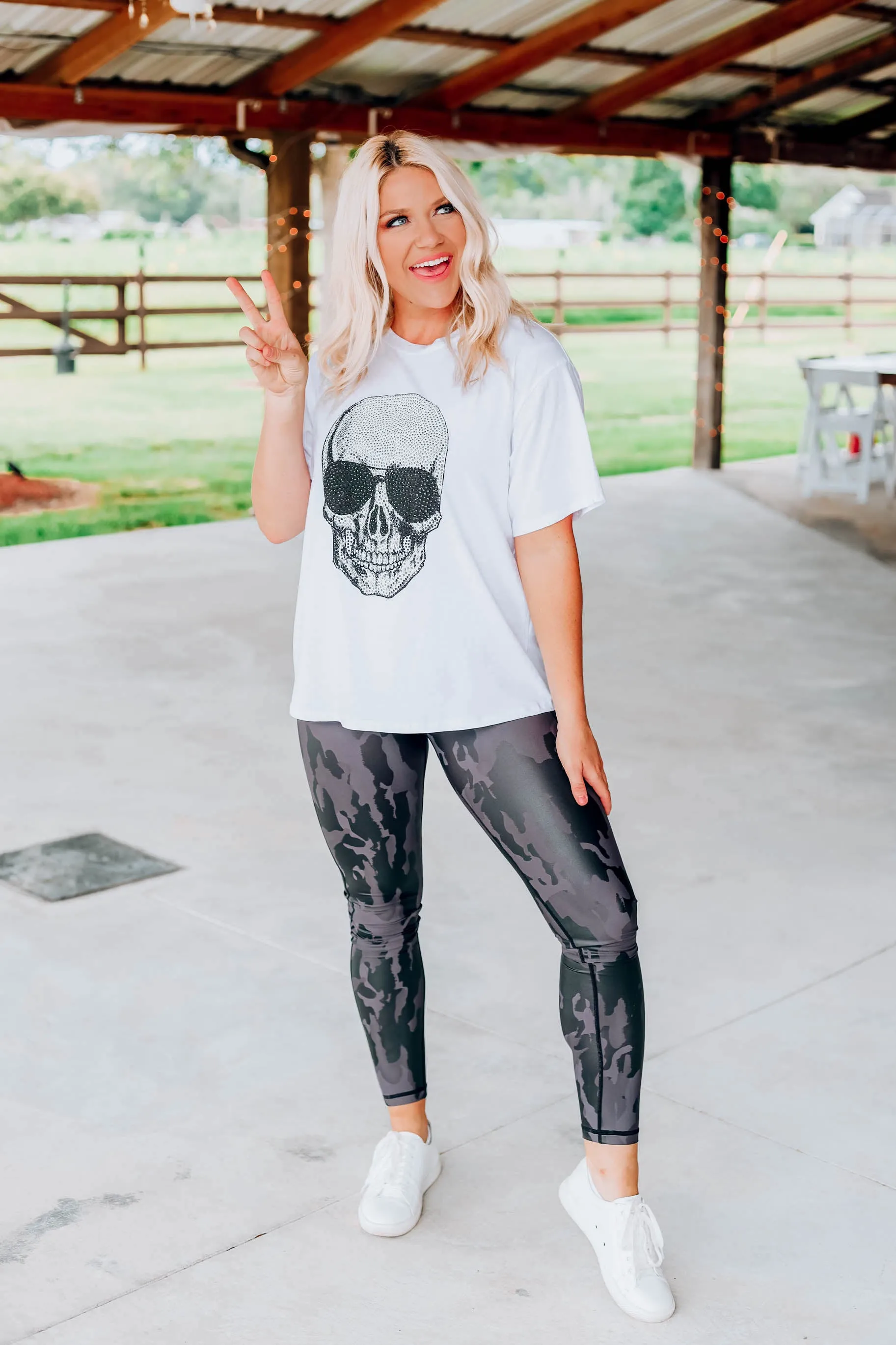 Aviator Studded Skull Top