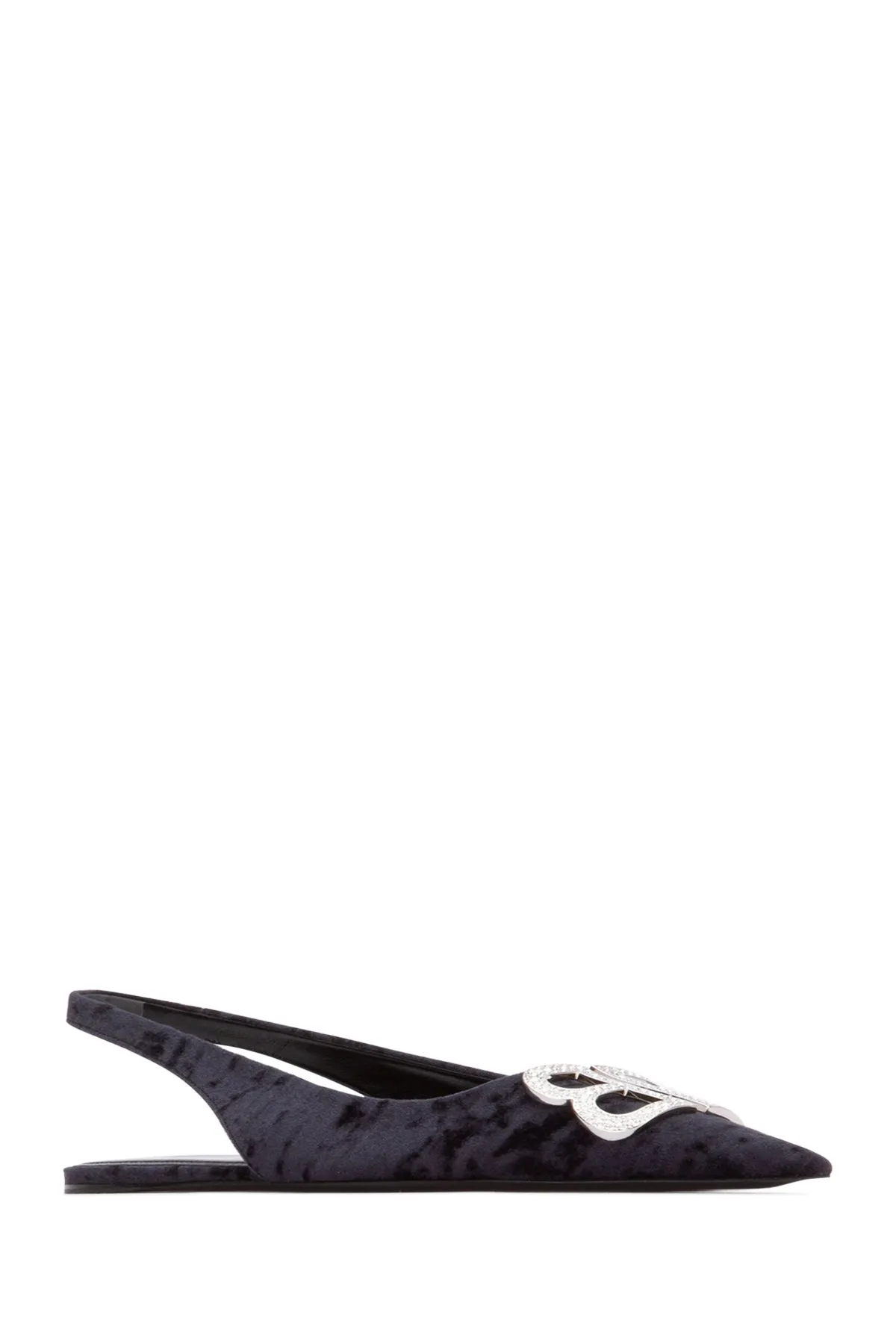 Balenciaga BB Crystal Embellished Slingback Flats