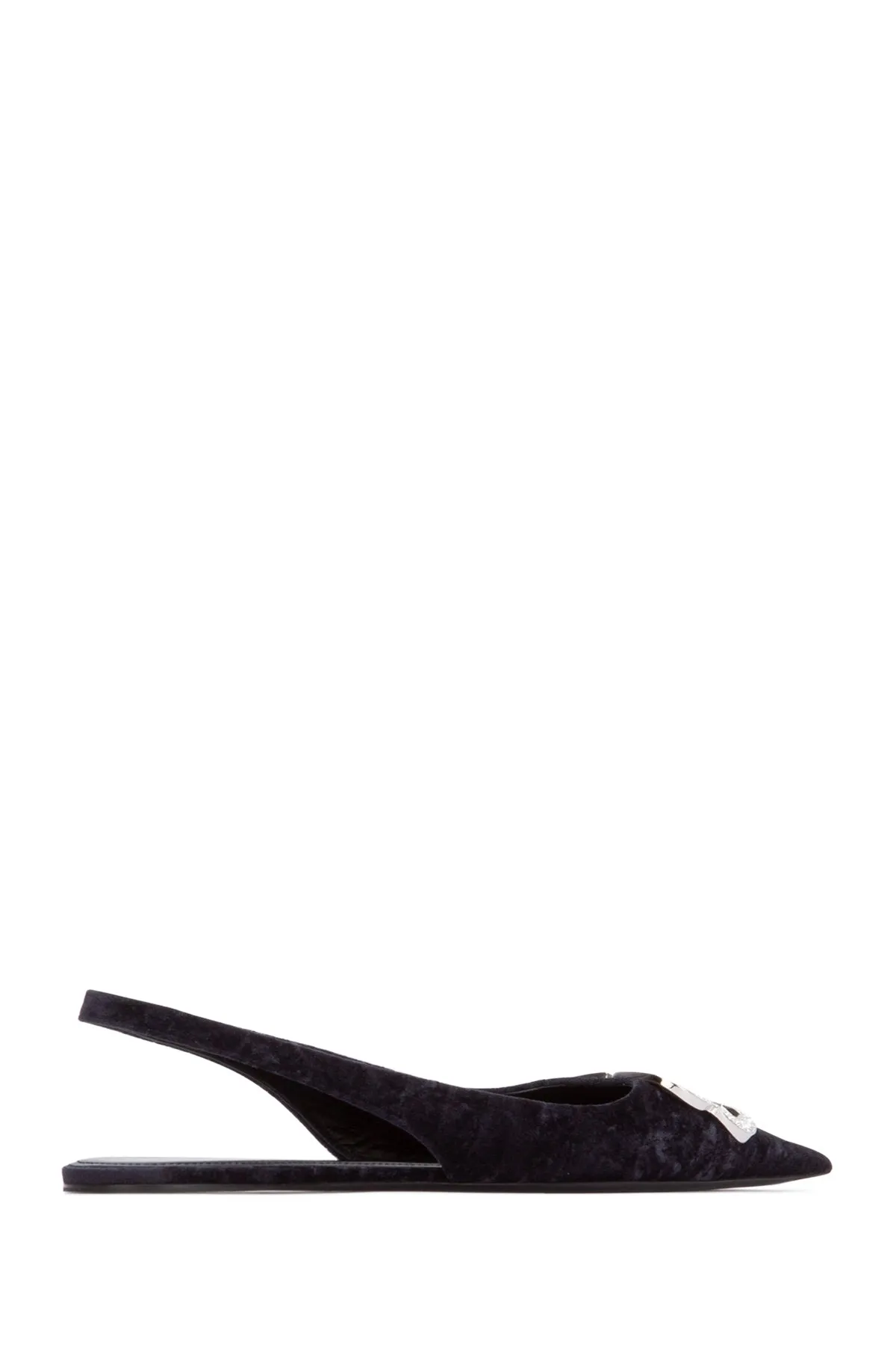 Balenciaga BB Crystal Embellished Slingback Flats