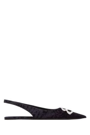 Balenciaga BB Crystal Embellished Slingback Flats
