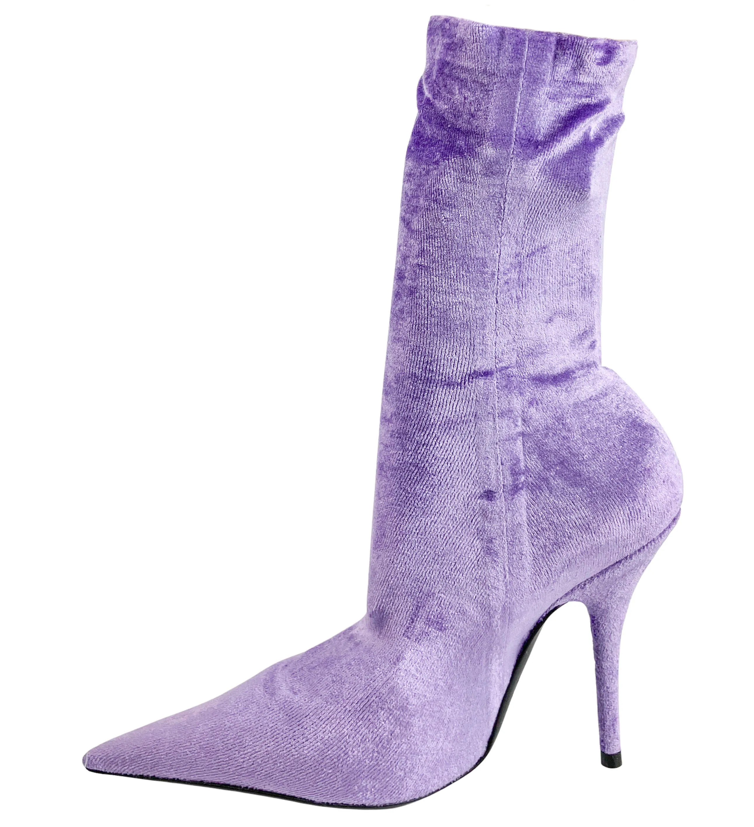 Balenciaga Velvet Knife Booties in Lilac