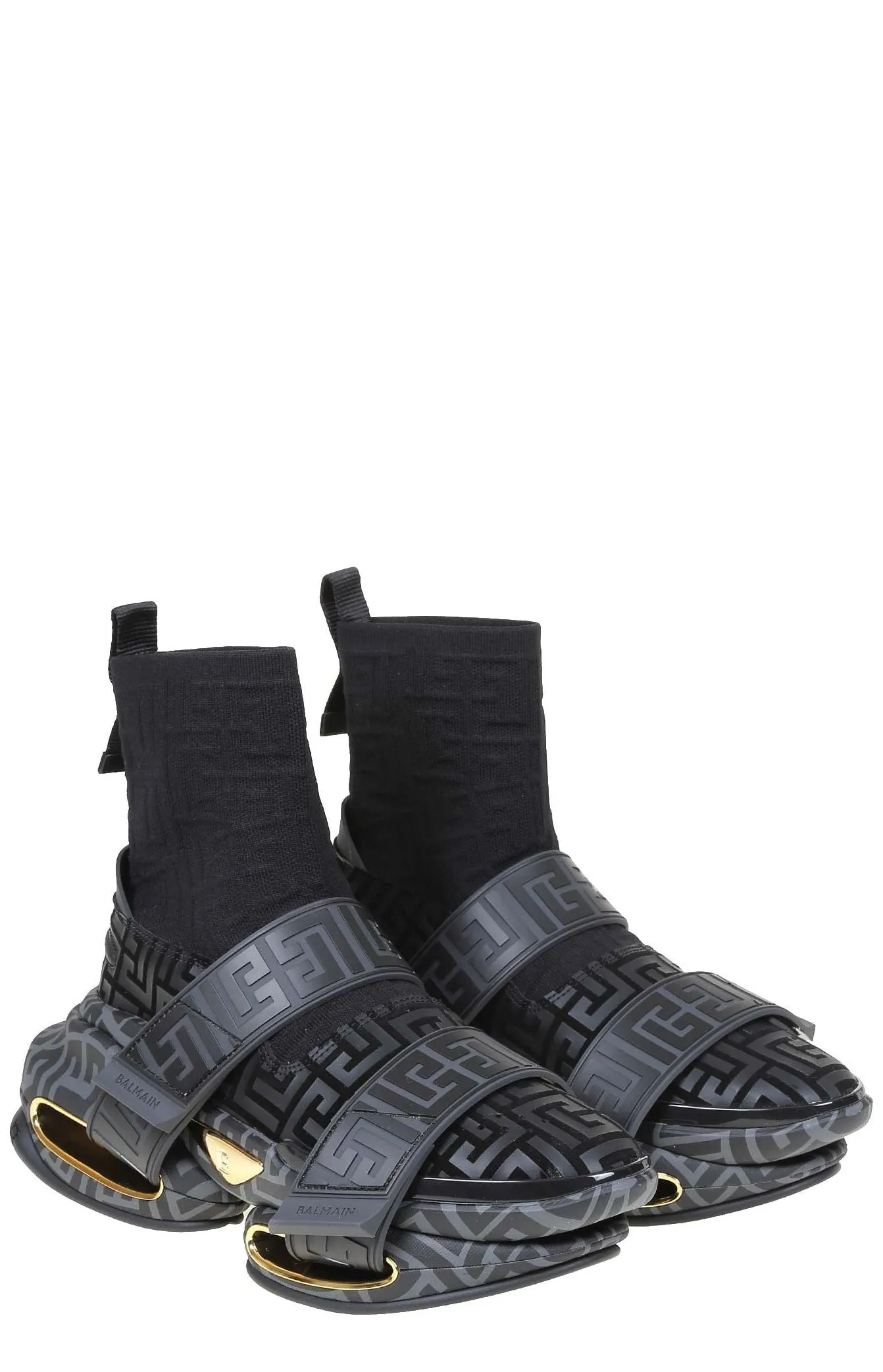 Balmain B-Bold Monogram High-Top Sneakers