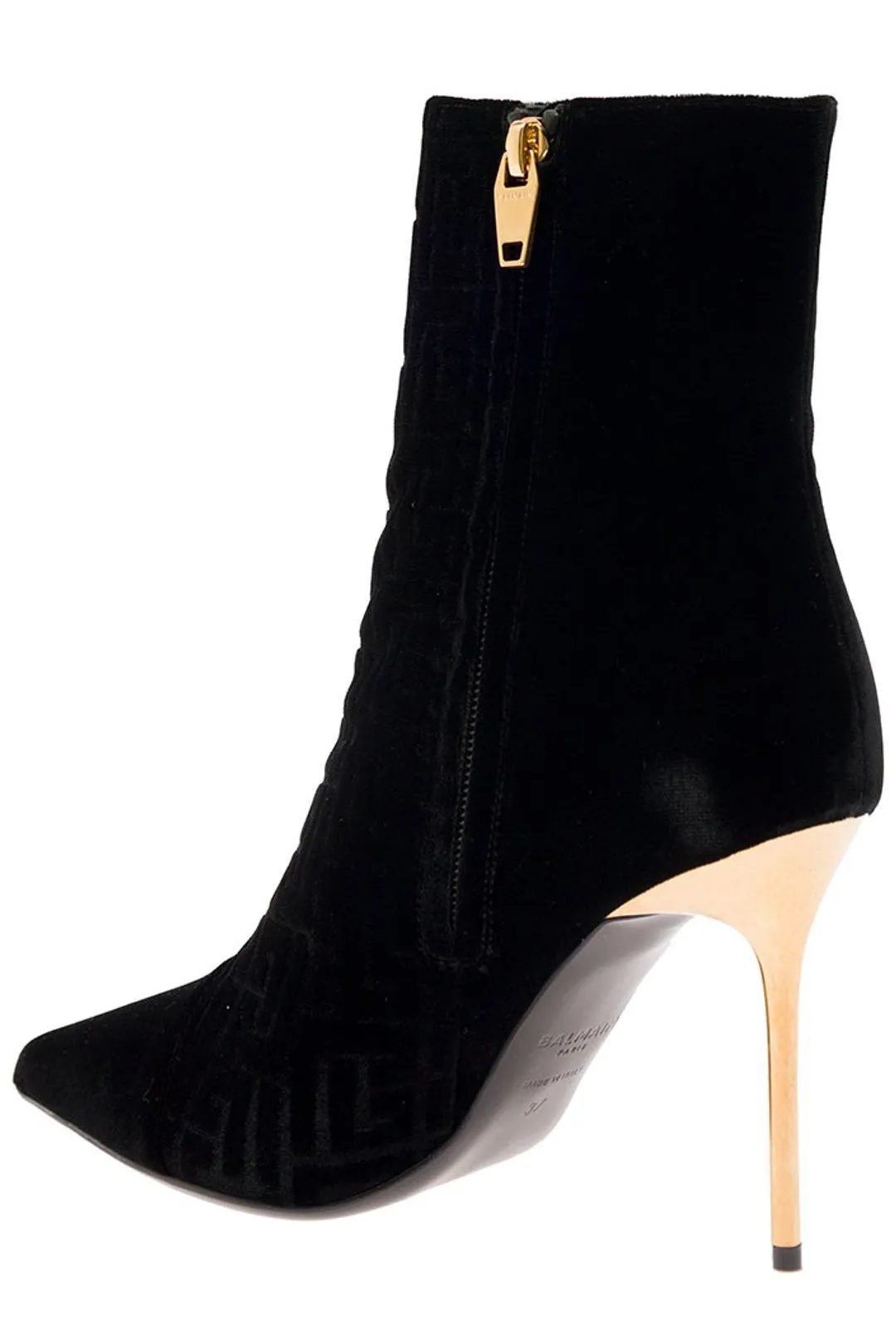 Balmain Button Embellished Velvet Boots