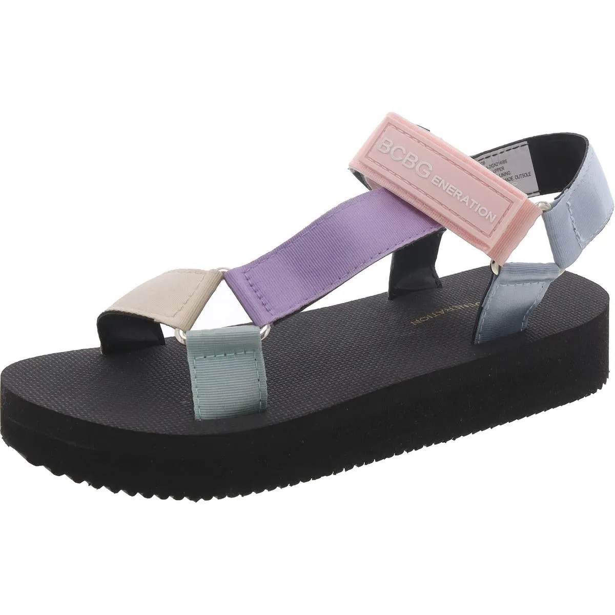 BCBGeneration Womens Parna-2 Studded Adjustable Flatform Sandals
