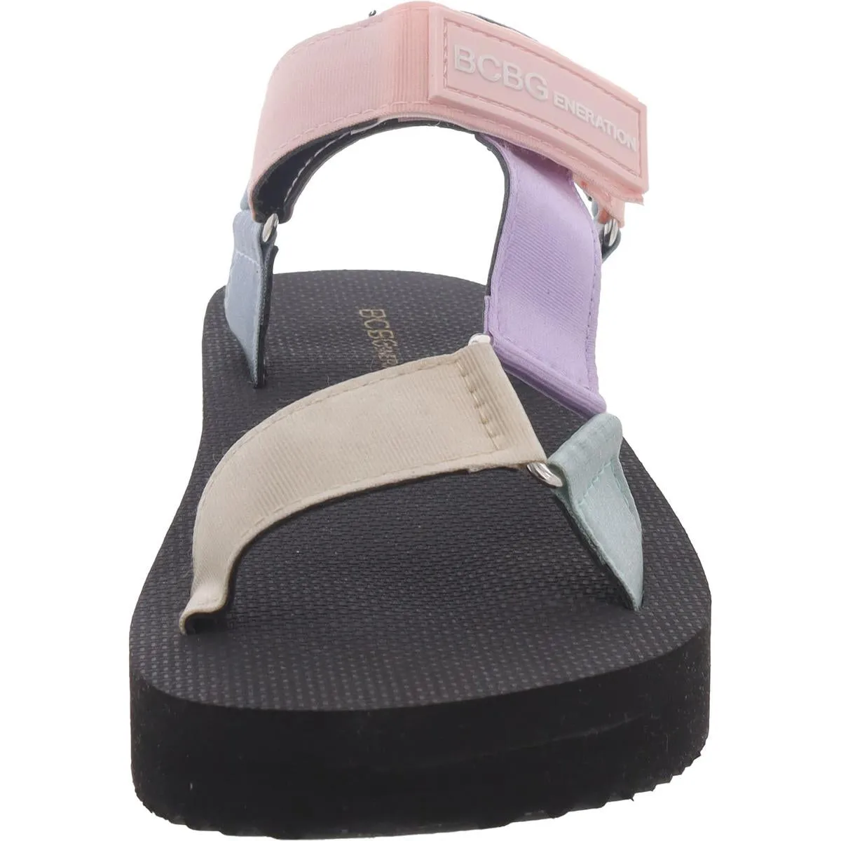 BCBGeneration Womens Parna-2 Studded Adjustable Flatform Sandals