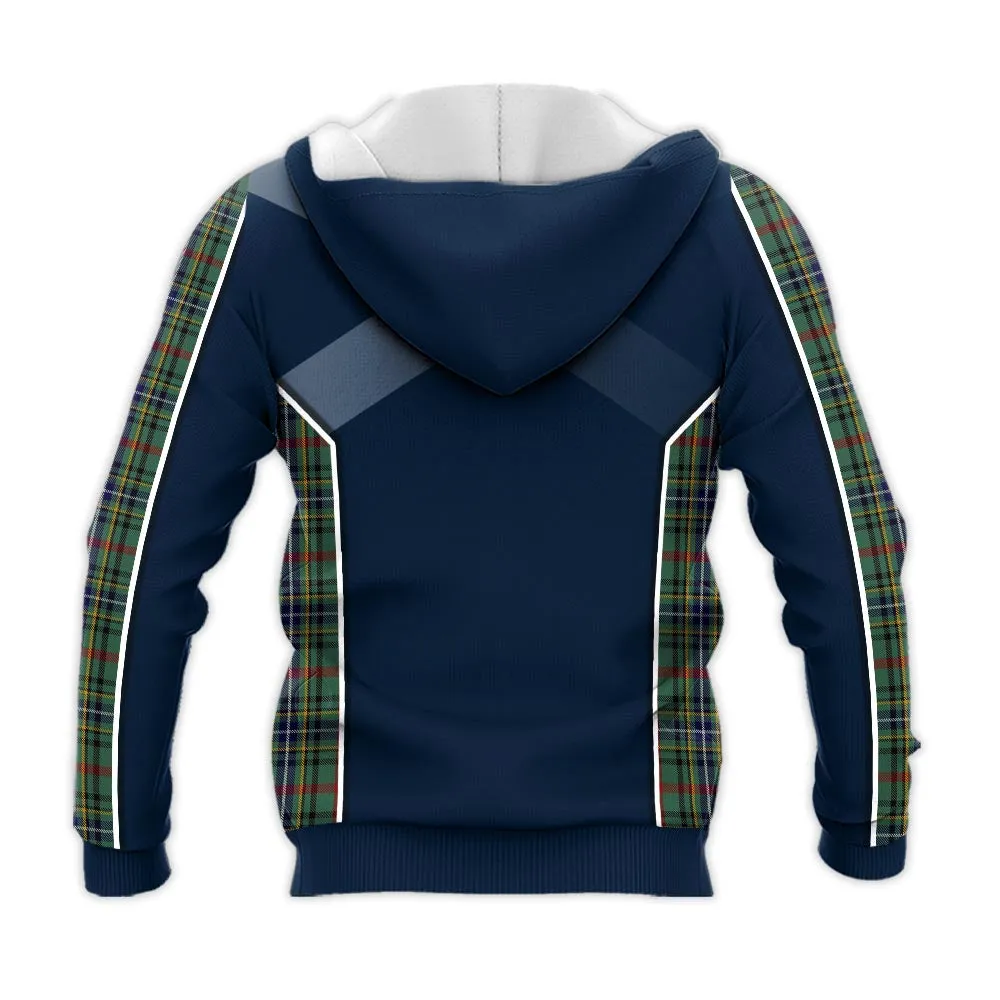Bisset Tartan Knitted Hoodie with Family Crest and Scottish Thistle Vibes Sport Style