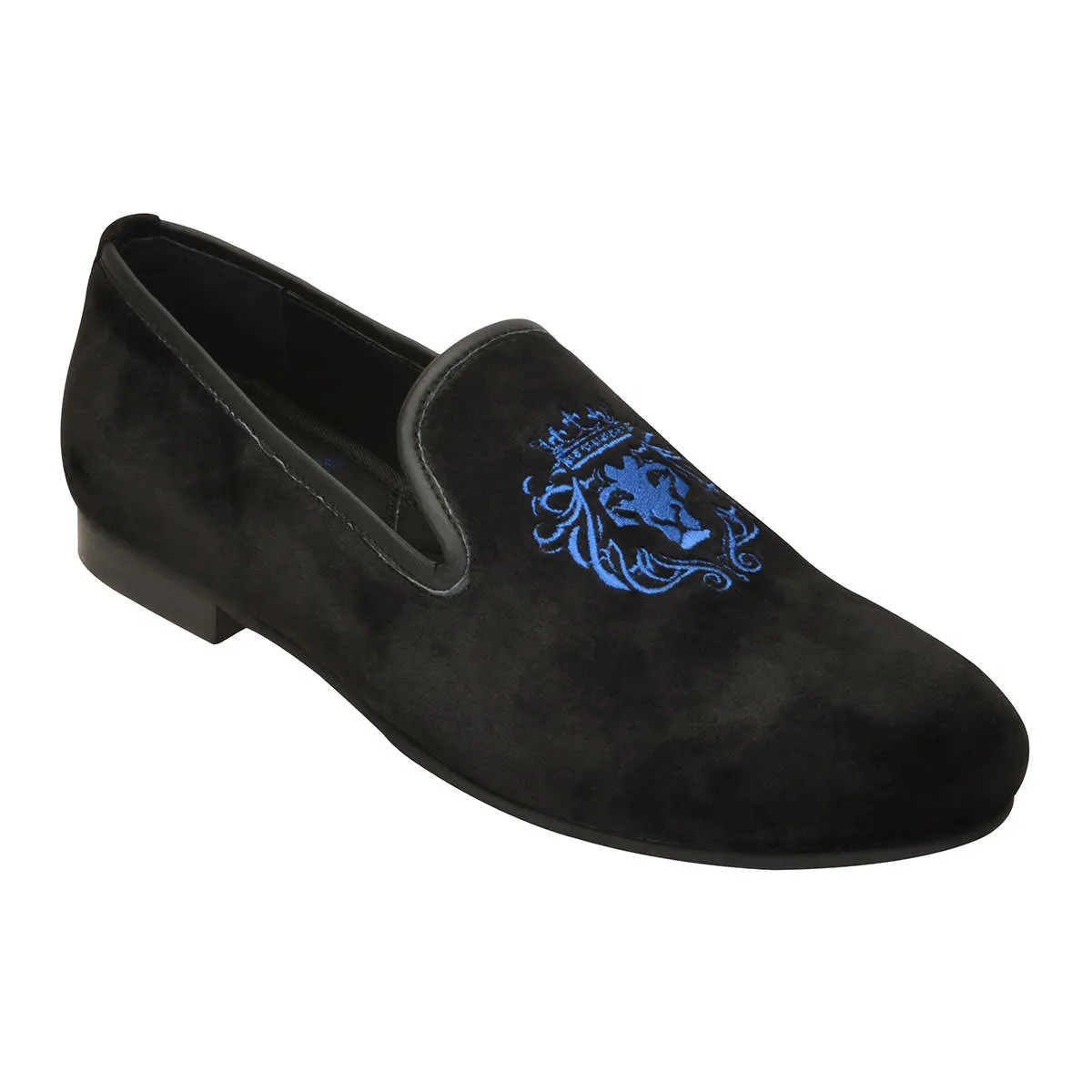 Black Italian Velvet Slip-On Shoe