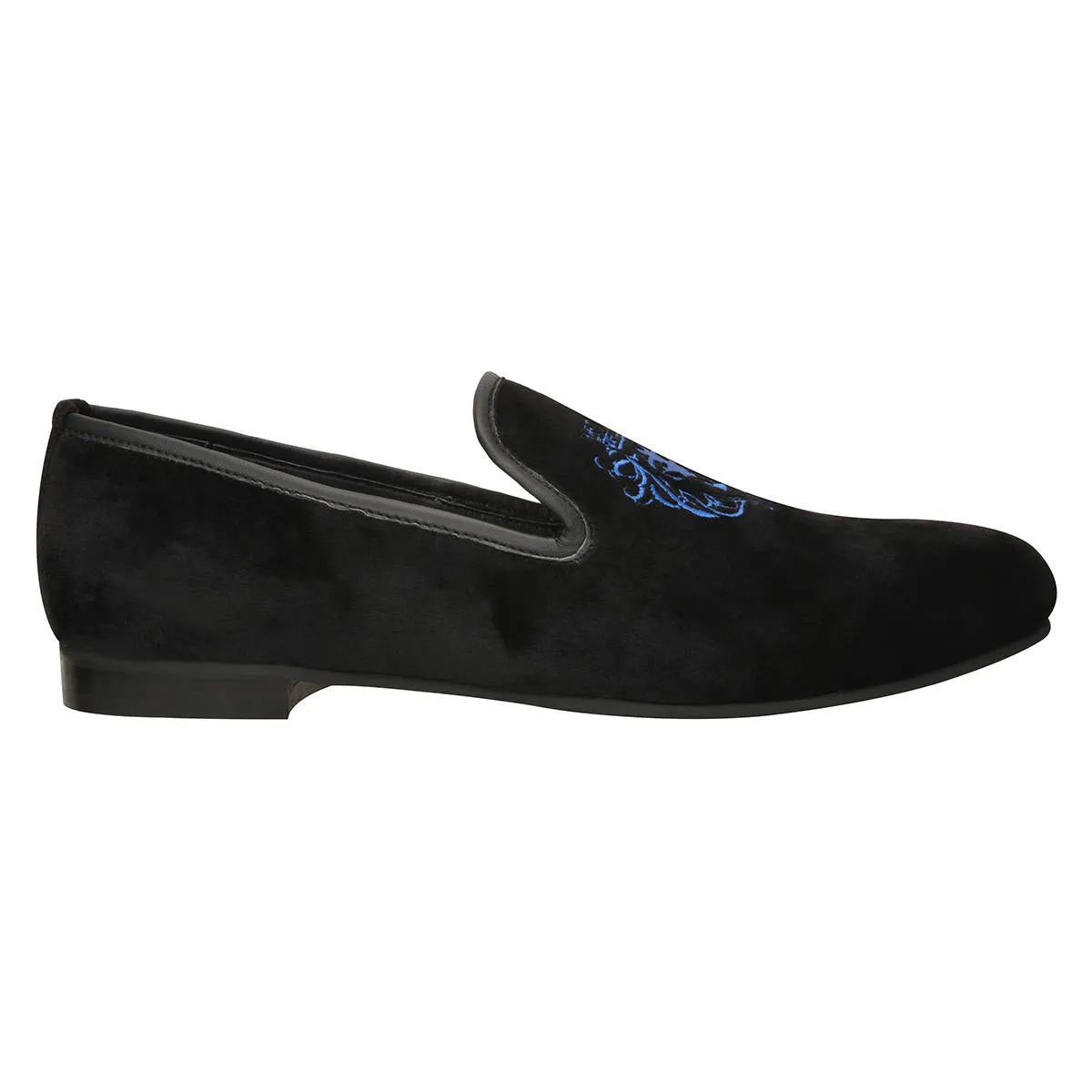 Black Italian Velvet Slip-On Shoe
