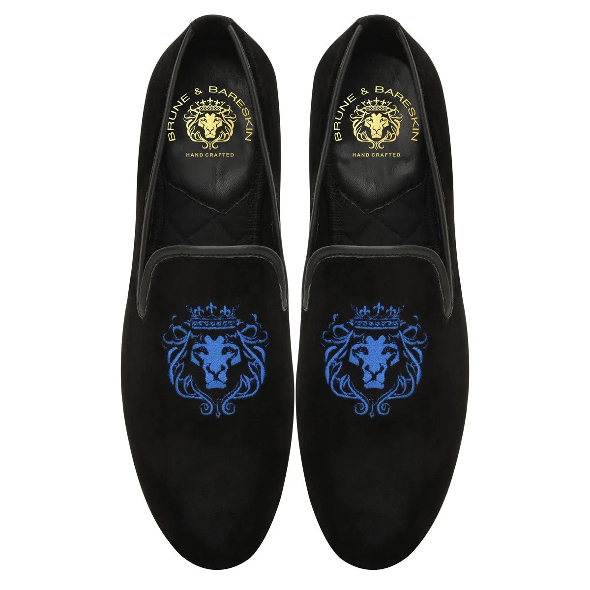 Black Italian Velvet Slip-On Shoe