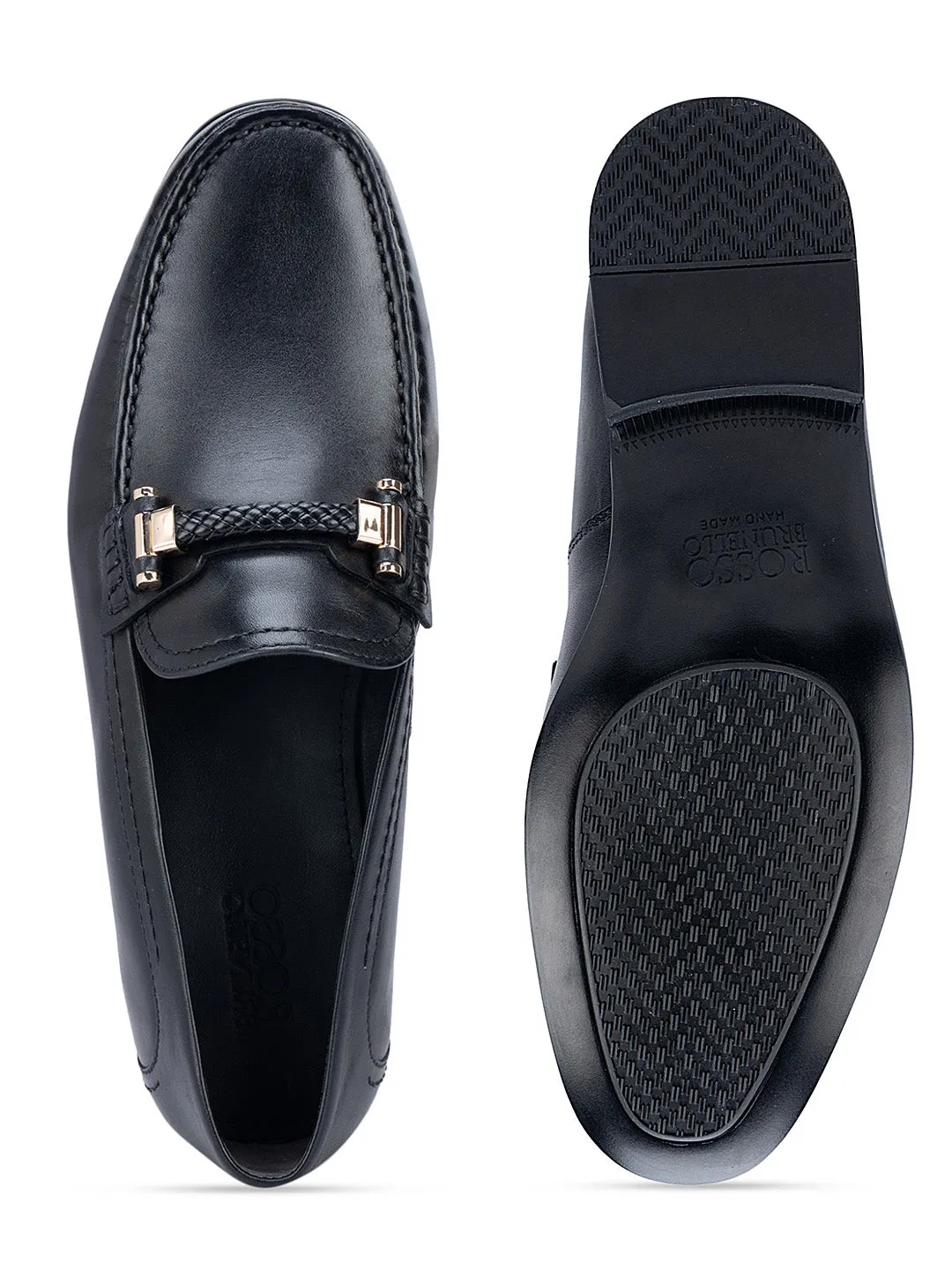 Black Top Embellished Moccasins