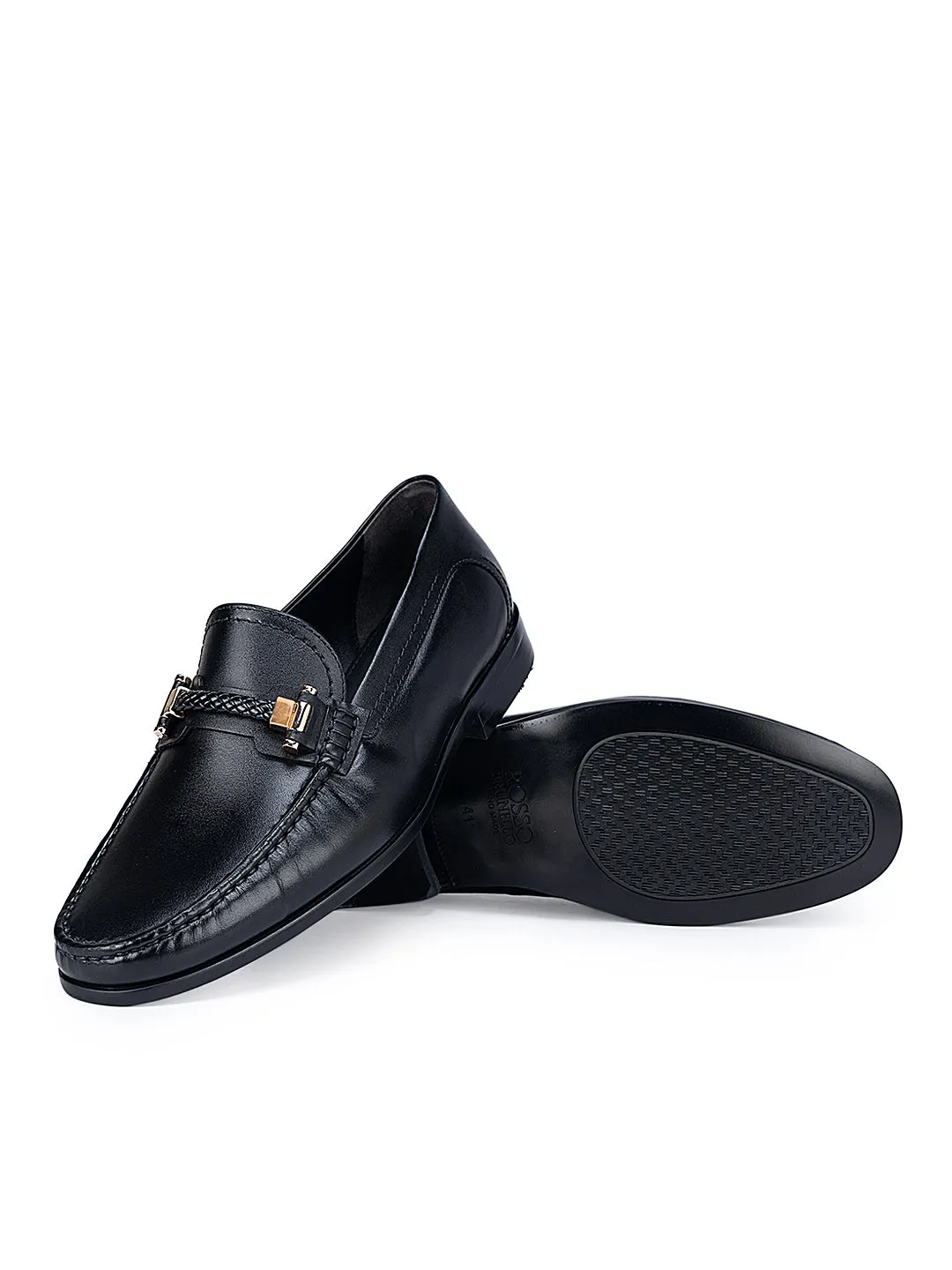 Black Top Embellished Moccasins