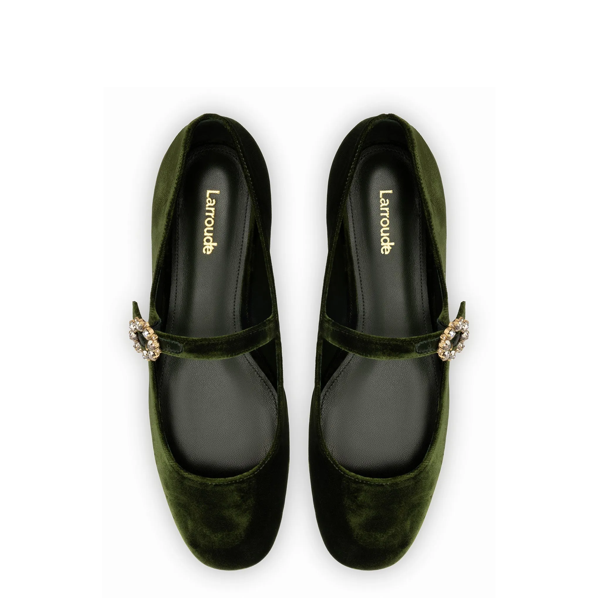 Blair Ballet Flat In Bosco Velvet by Larroudé