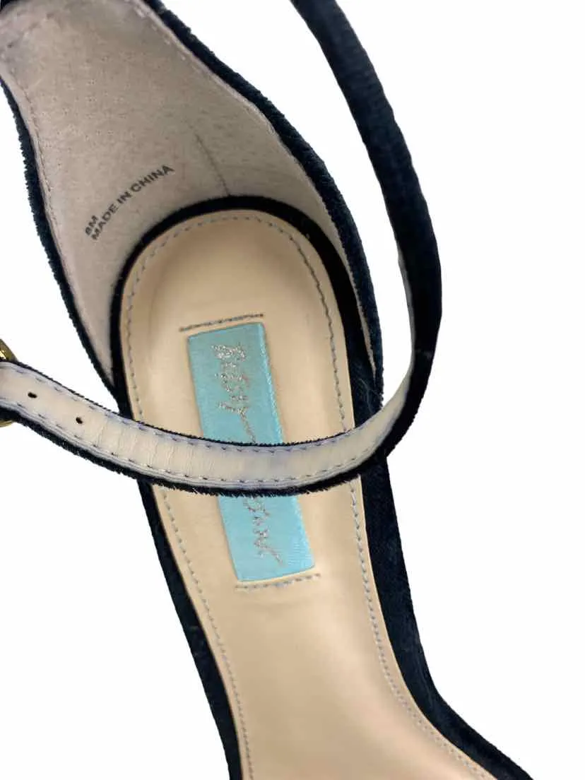 Blue by Betsey Johnson Women's SB-Nolte Velvet Sandals Black Size 8