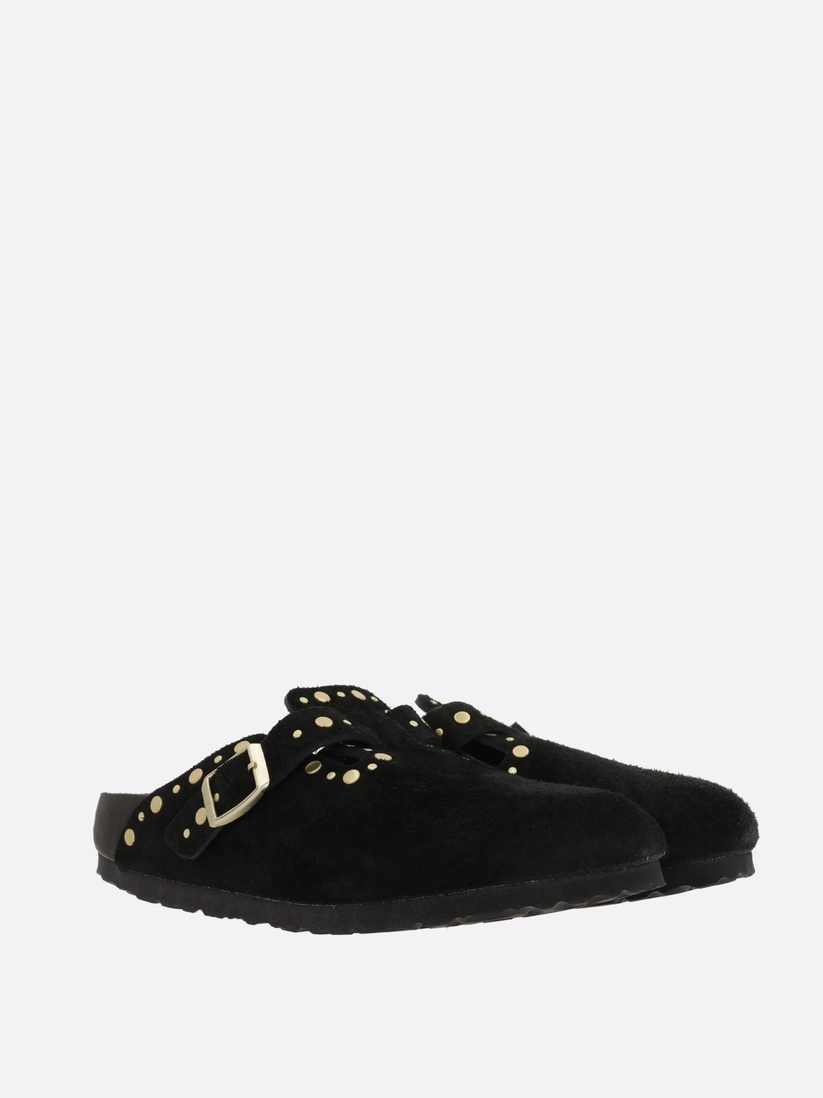 Boston Rivet Border Suede Mules