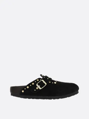 Boston Rivet Border Suede Mules