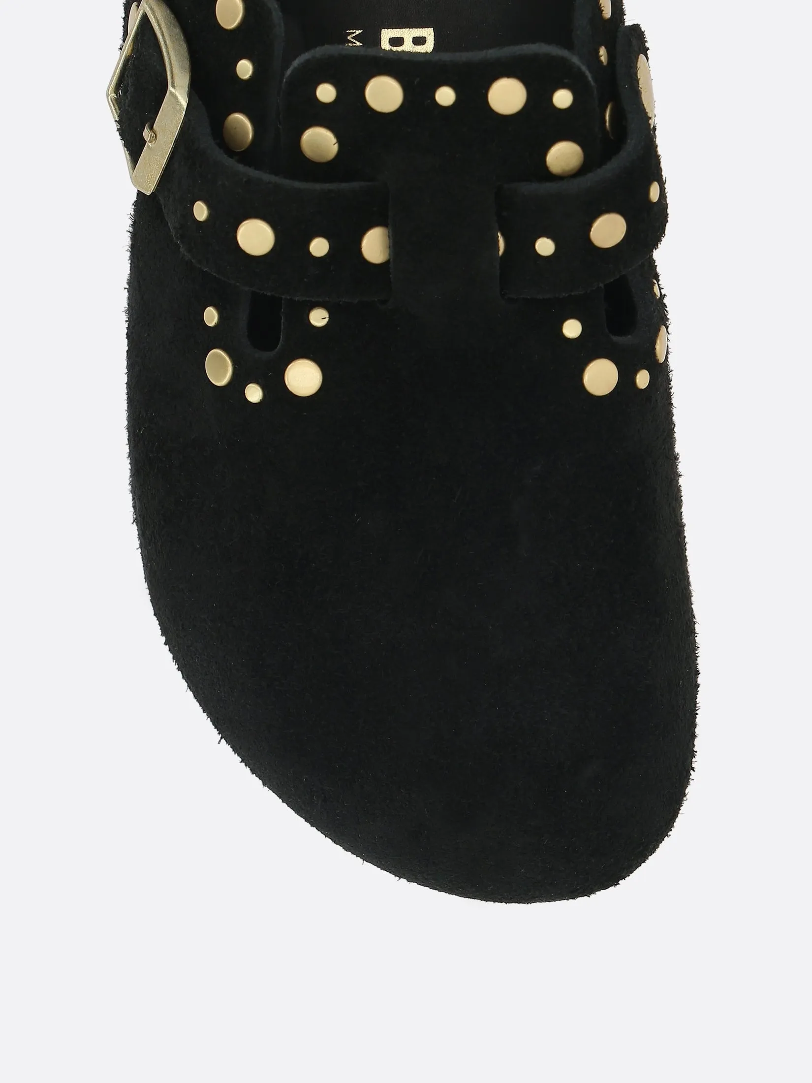 Boston Rivet Border Suede Mules