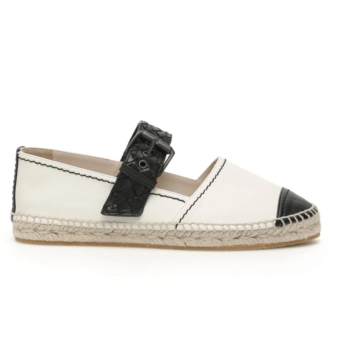 Bottega Veneta Contrasting Panelled Buckle Espadrilles