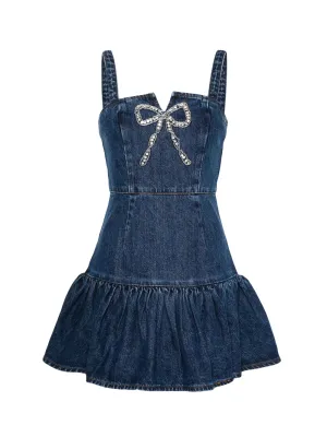Bow Denim Mini Dress