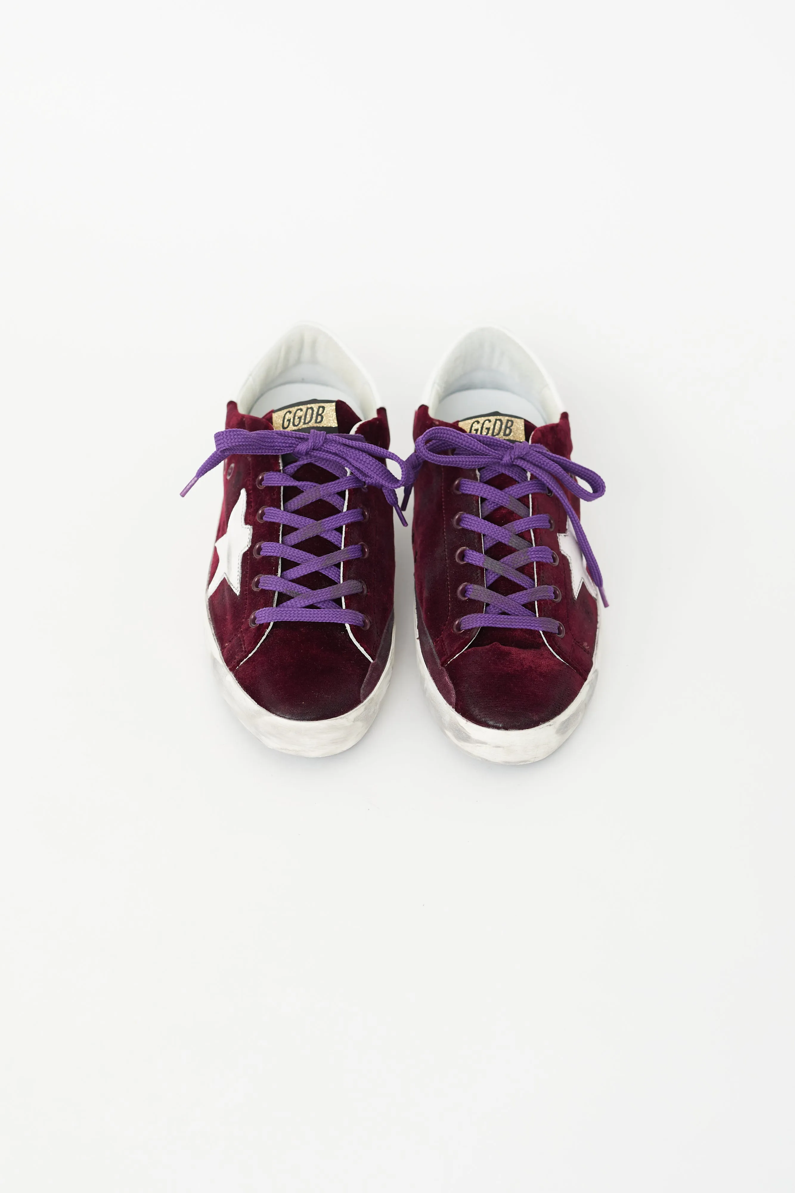 Burgundy Velvet Superstar Sneaker
