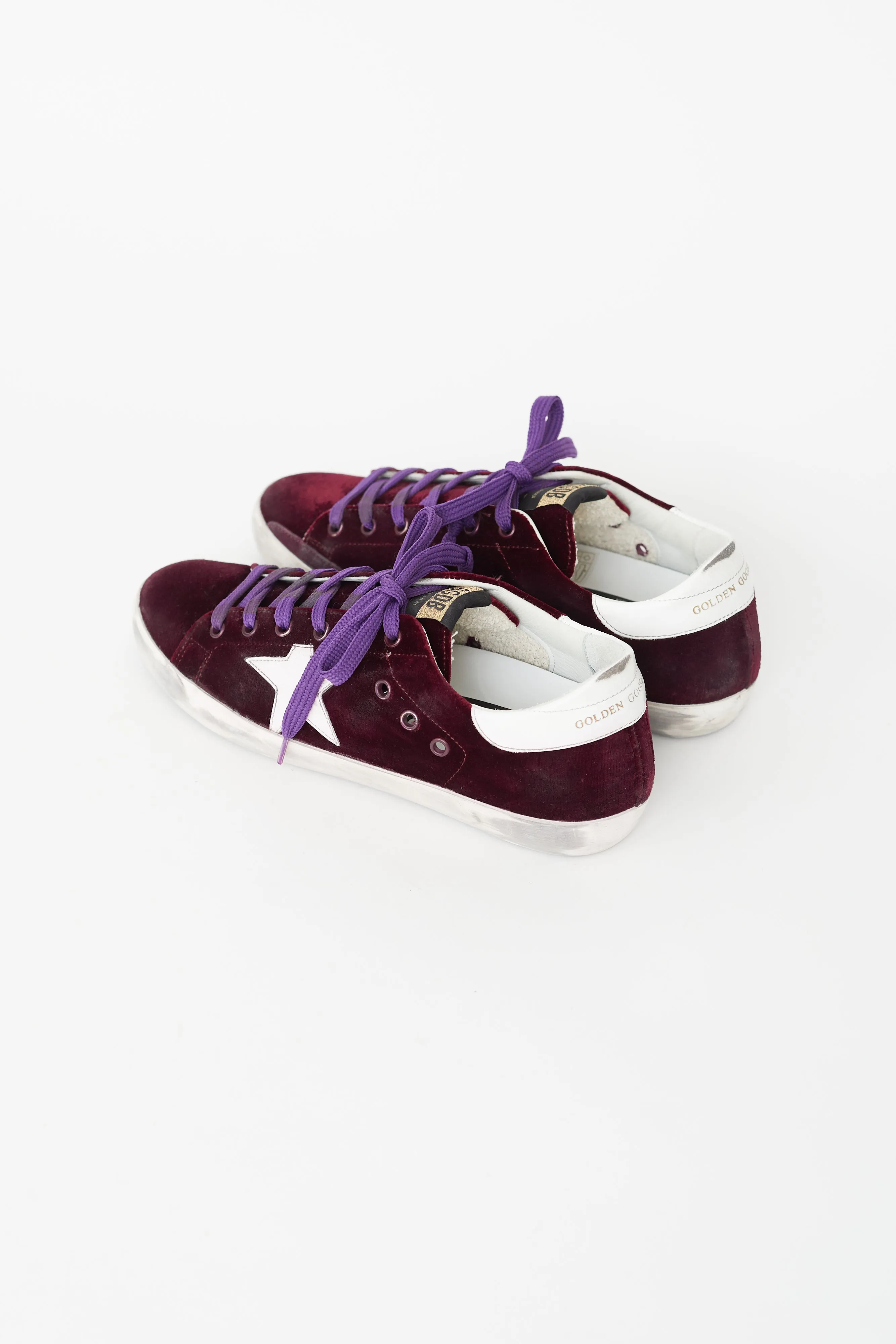 Burgundy Velvet Superstar Sneaker