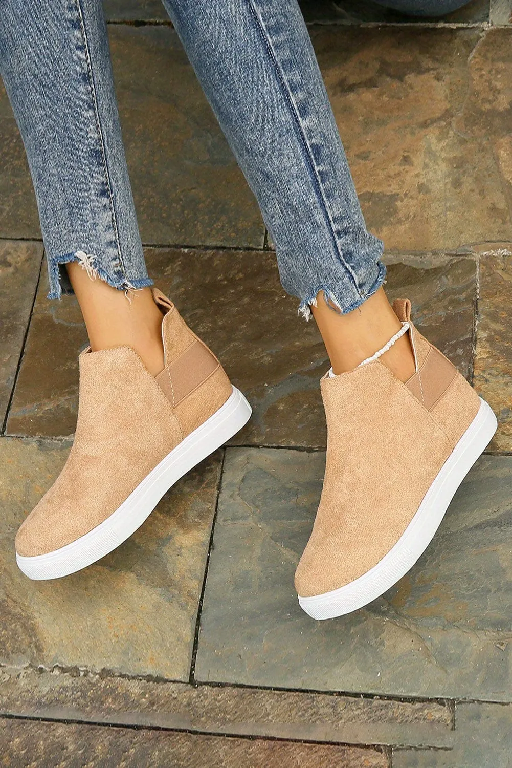Camel High Top Slip-on Casual Sneakers | DROPSHIP