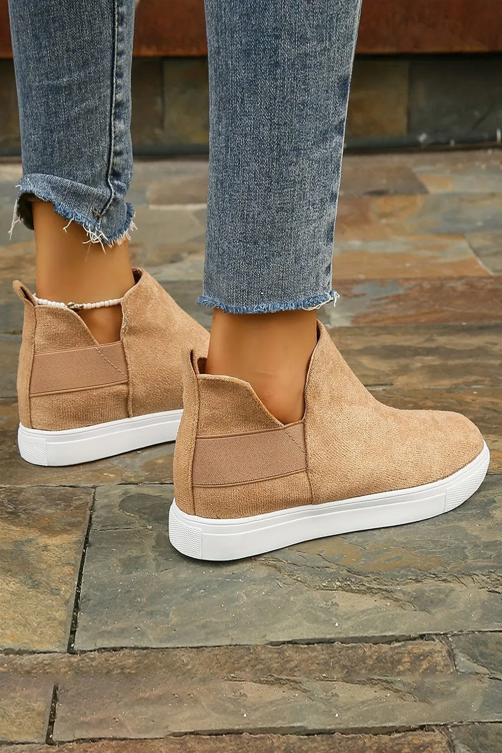 Camel High Top Slip-on Casual Sneakers | DROPSHIP