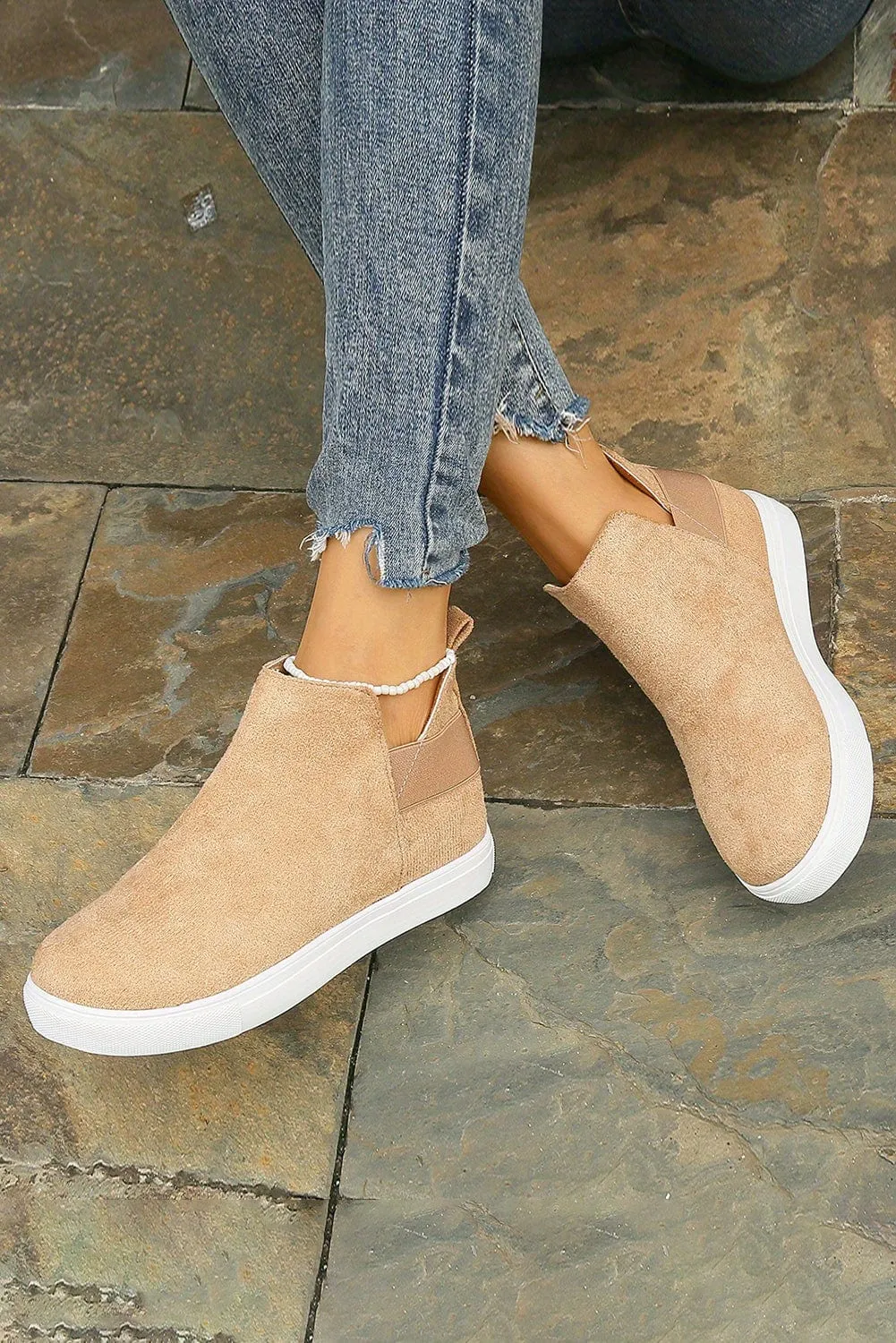 Camel High Top Slip-on Casual Sneakers | DROPSHIP