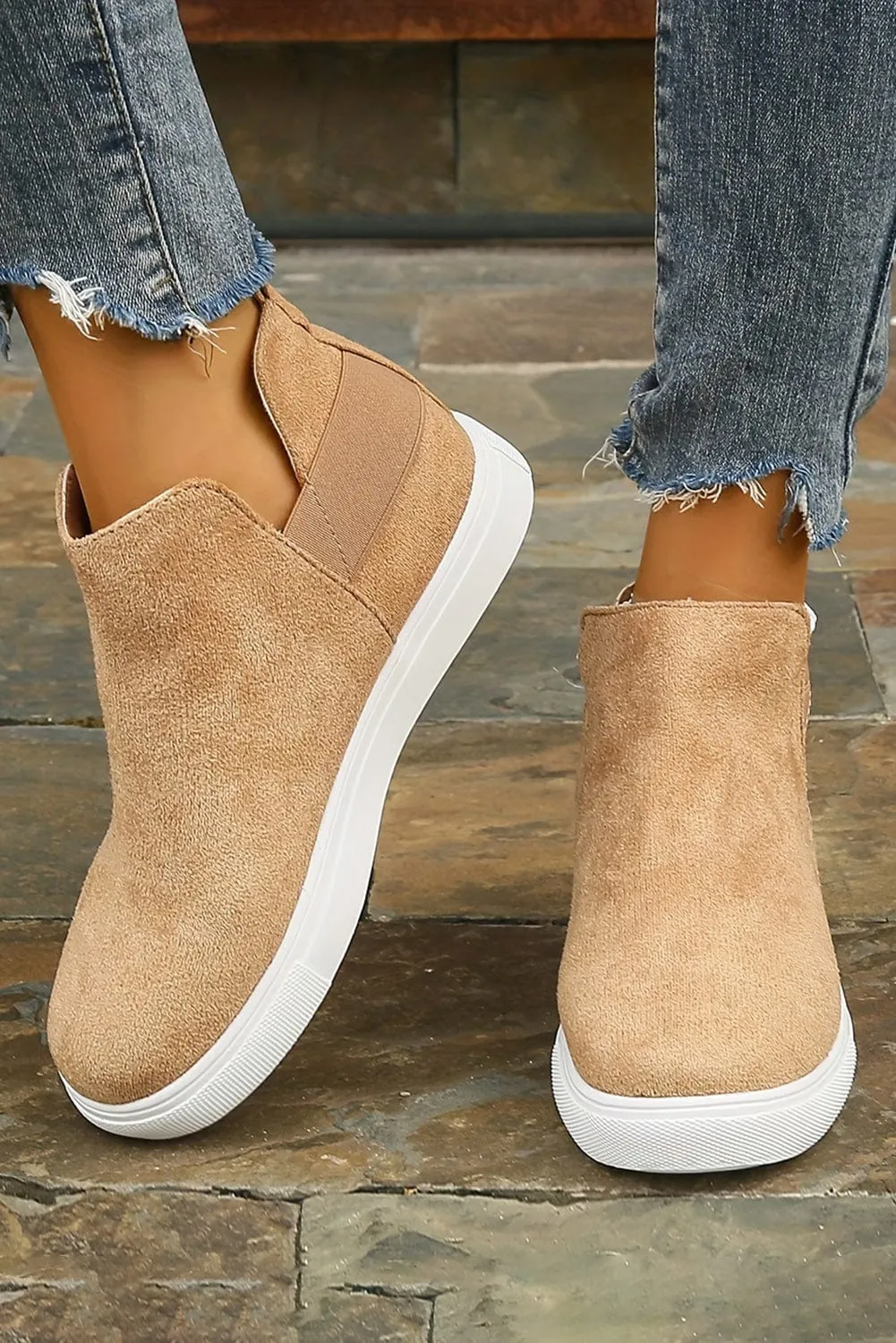 Camel High Top Slip-on Casual Sneakers | DROPSHIP