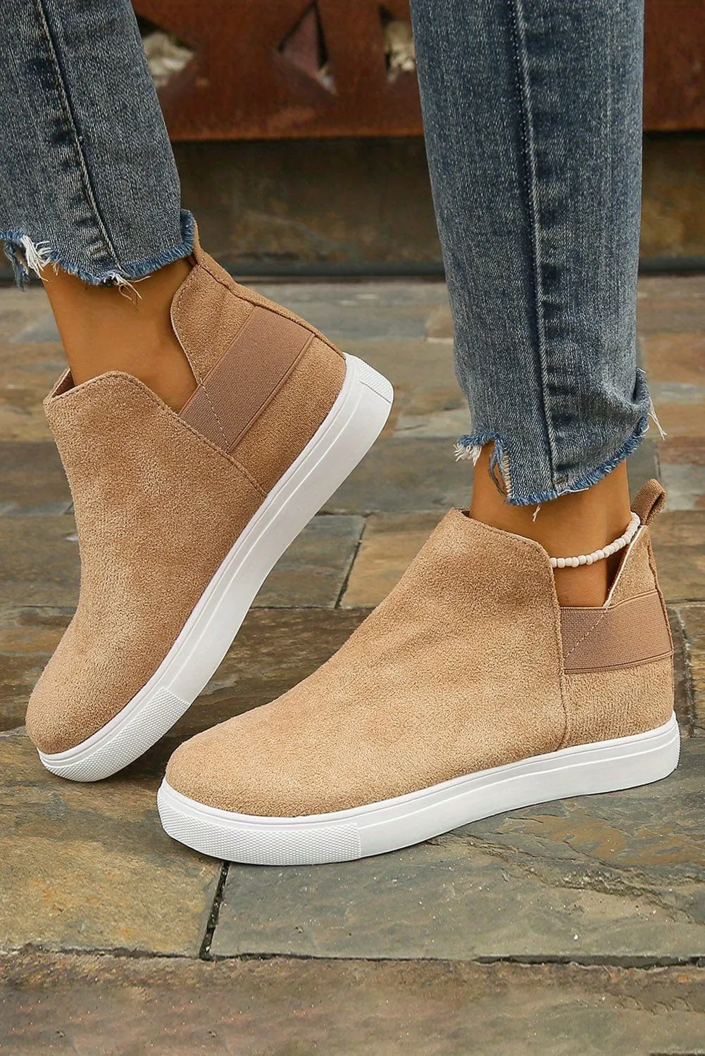 Camel High Top Slip-on Casual Sneakers | DROPSHIP