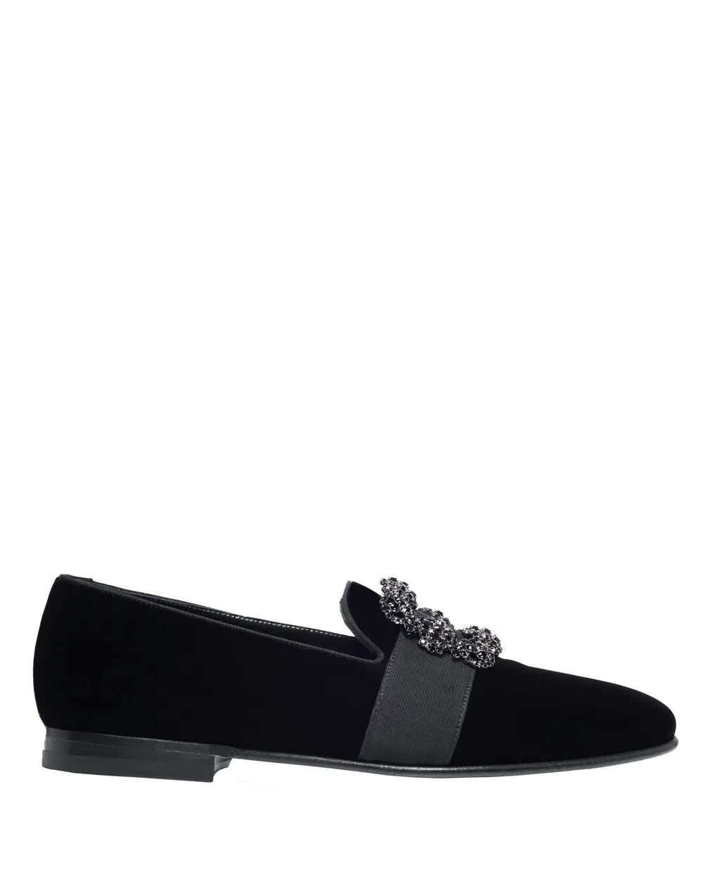 Carlton Velvet Jewel Buckle Formal Loafer in Black
